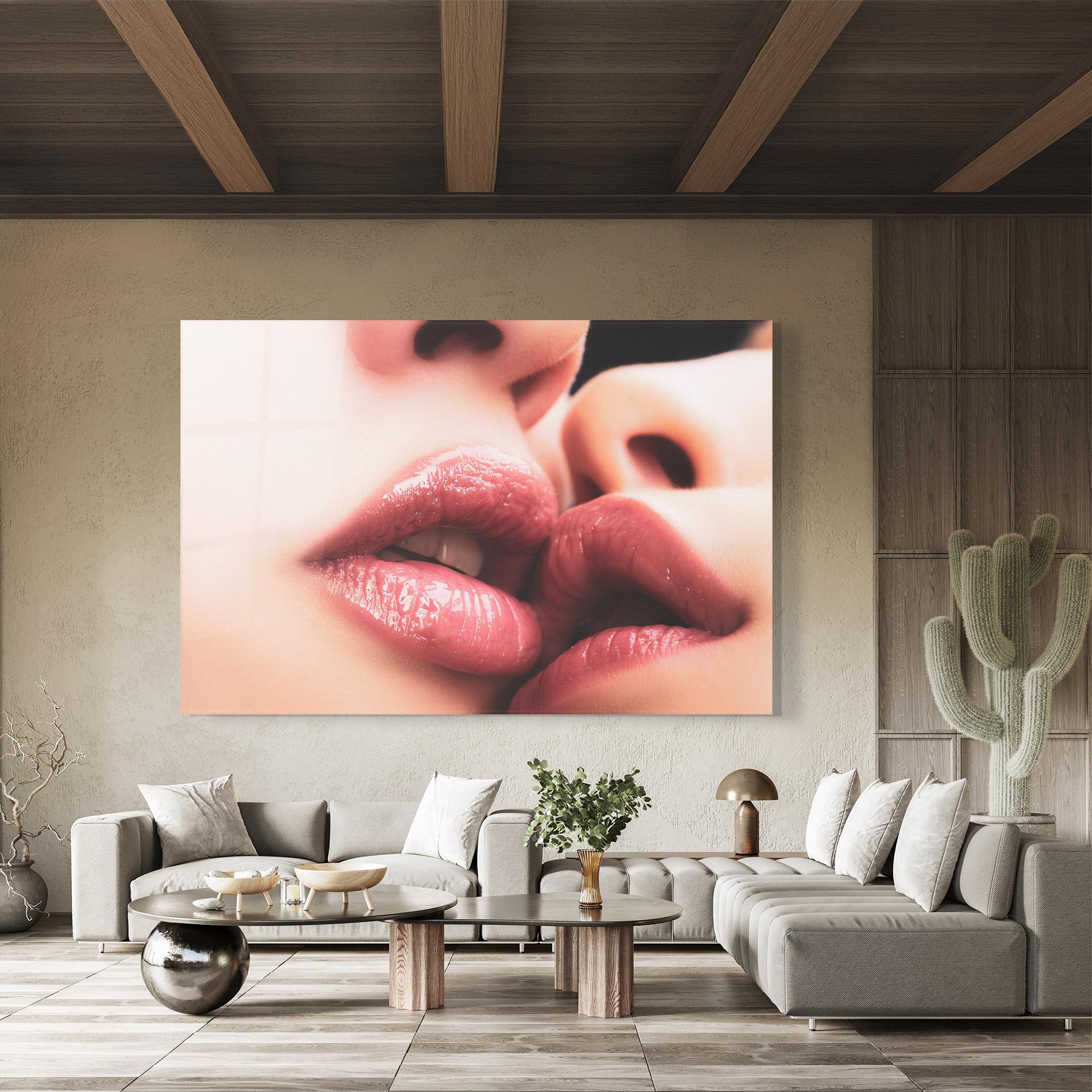 Glasbild Beautiful Lips mockup 8