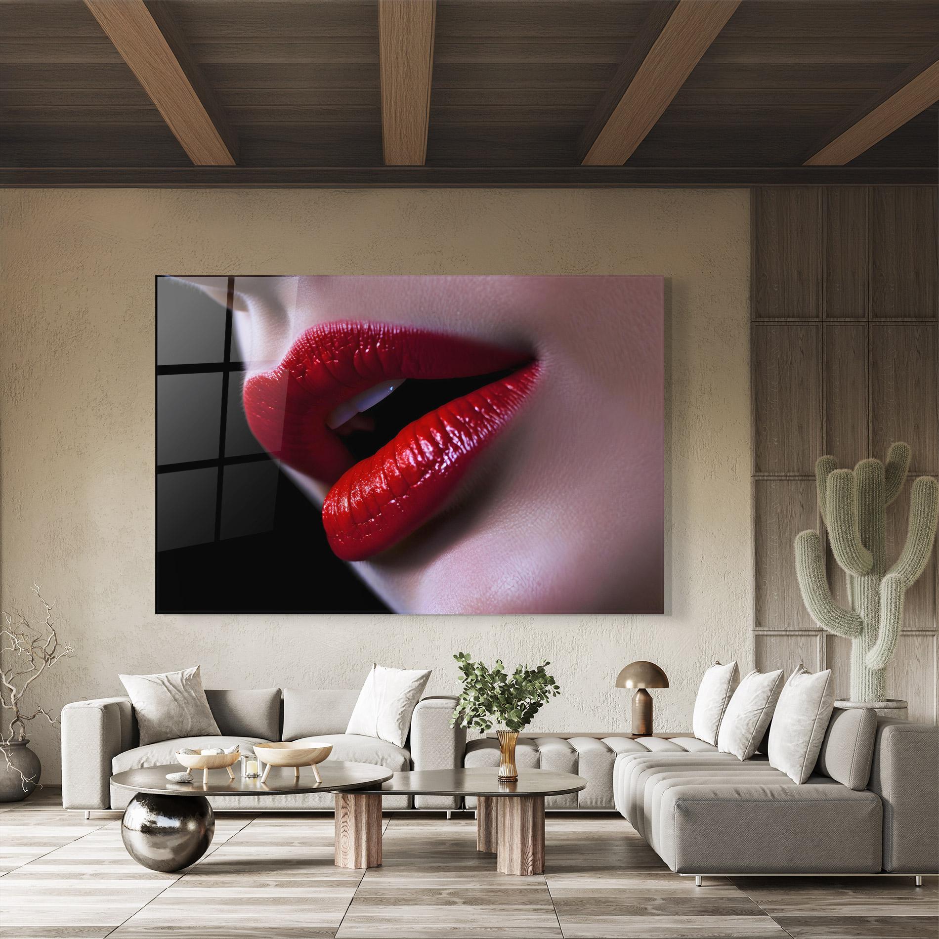 Glasbild Close Up Woman mockup 8