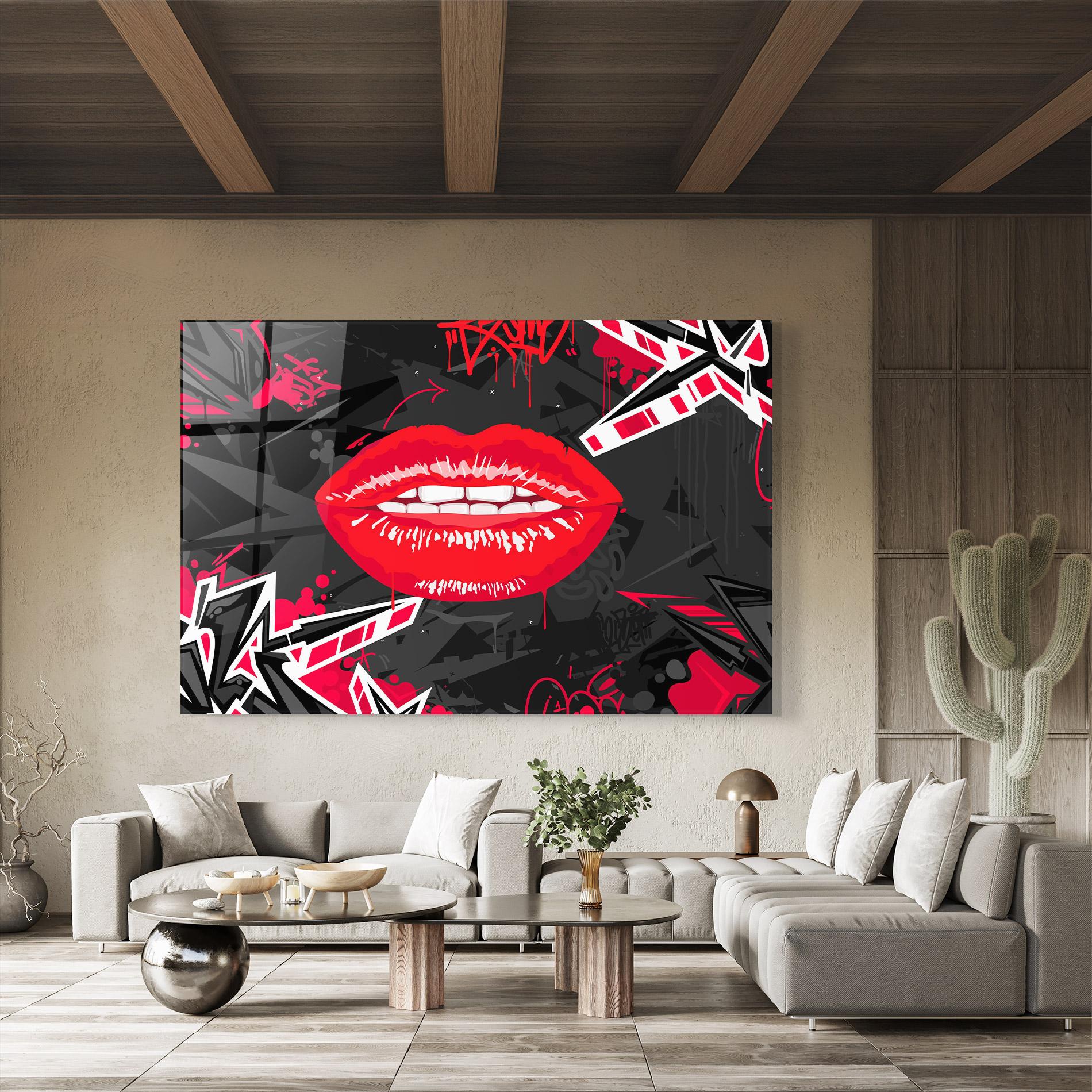 Glasbild Lips Graff mockup 8