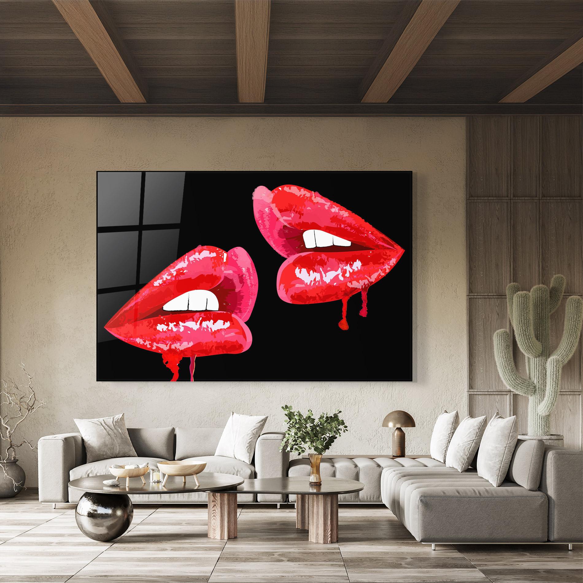 Glasbild Lips Talking mockup 8
