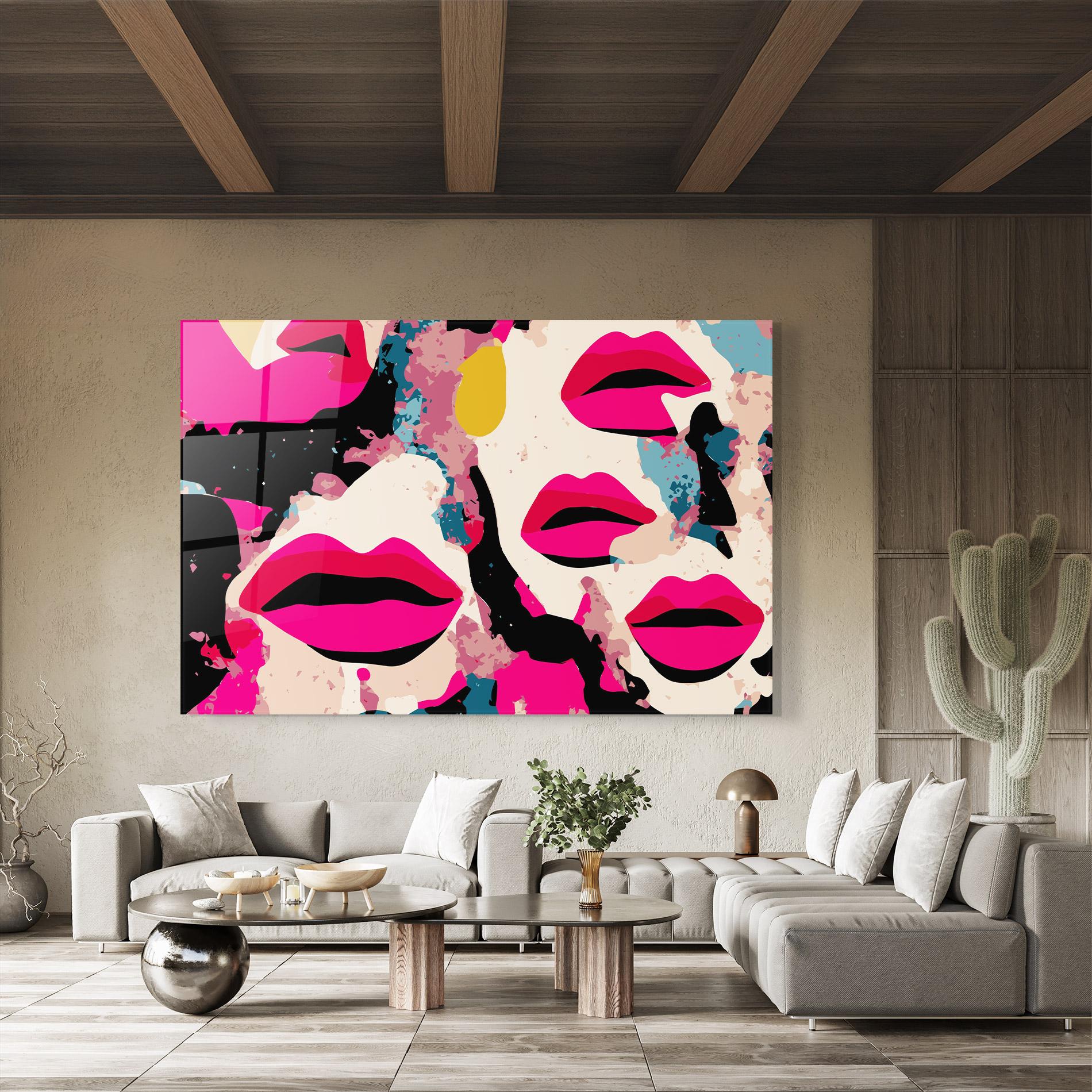 Glasbild Pink Lips mockup 8