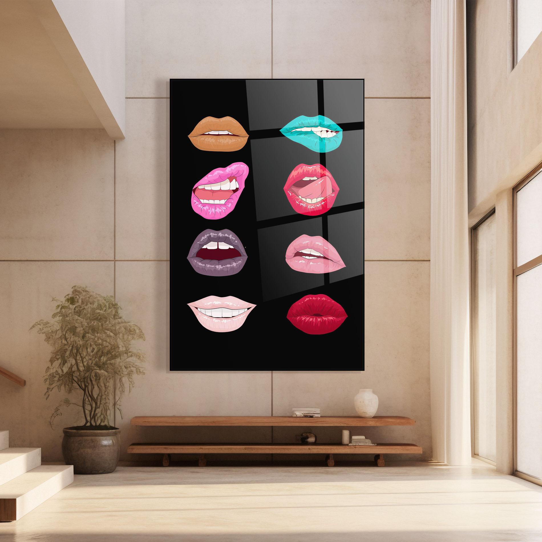 Glasbild Colorful Lips mockup 8