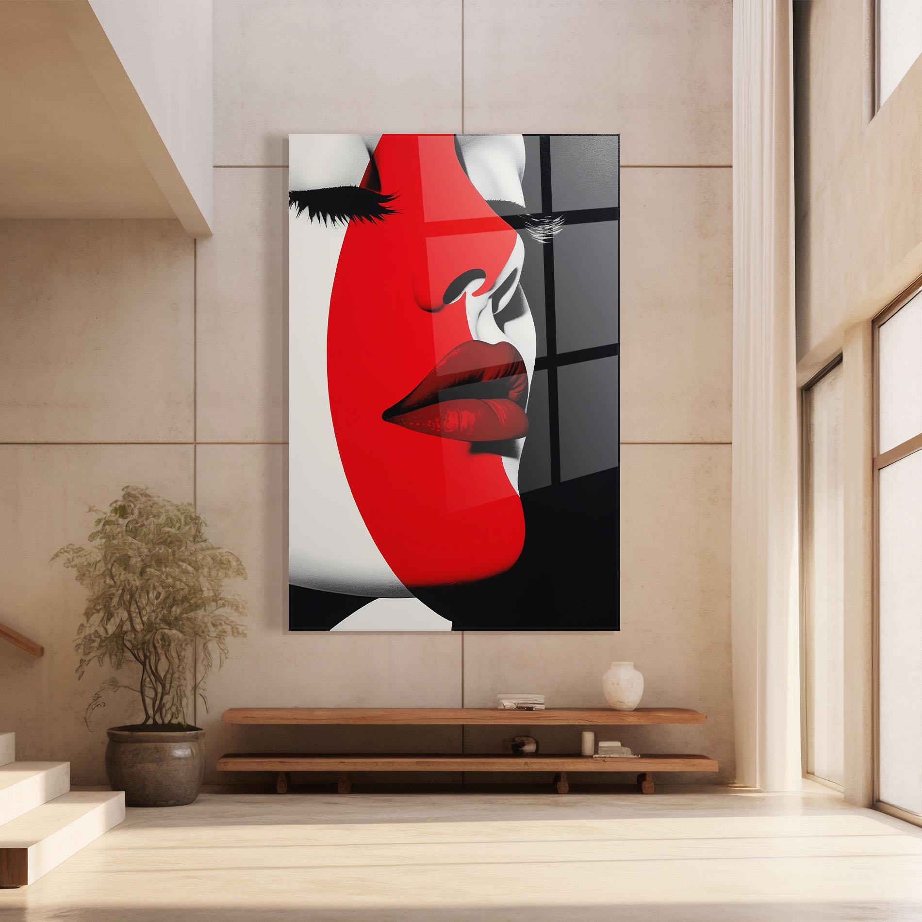 Glasbild Dark Red Lips mockup 8