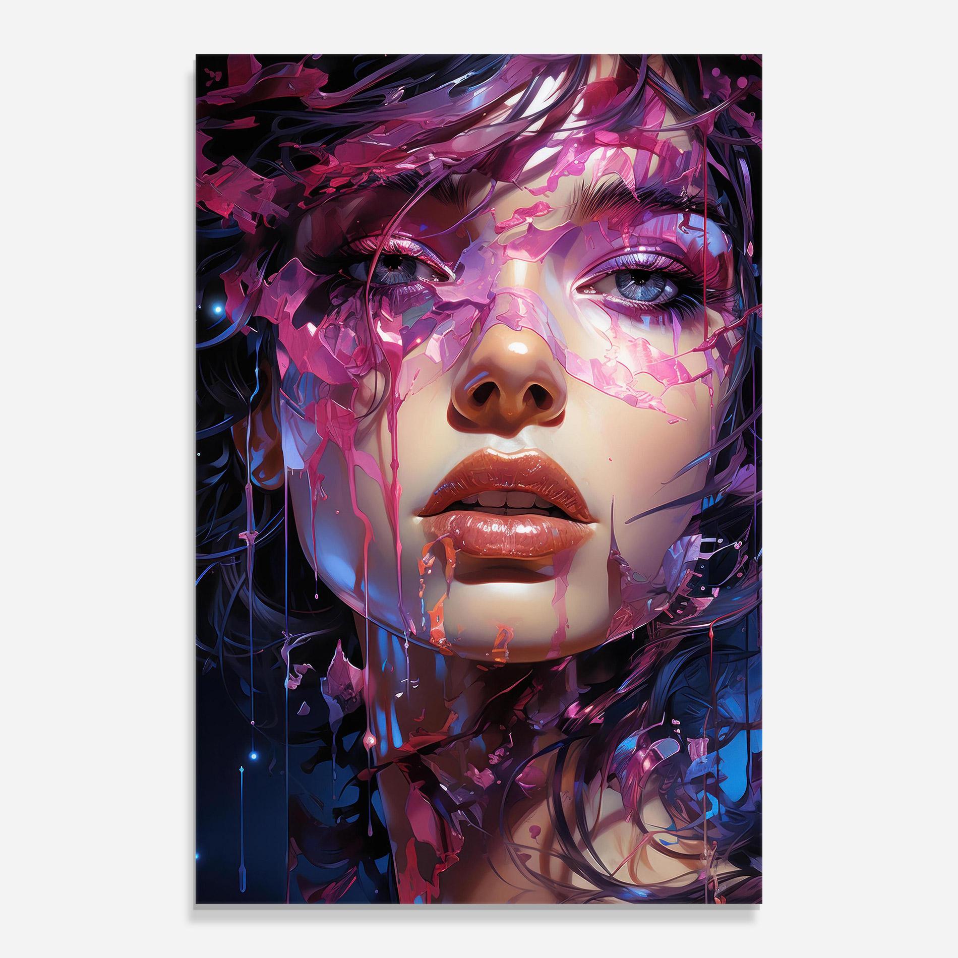 Glasbild Cute Purple Girl mockup 0