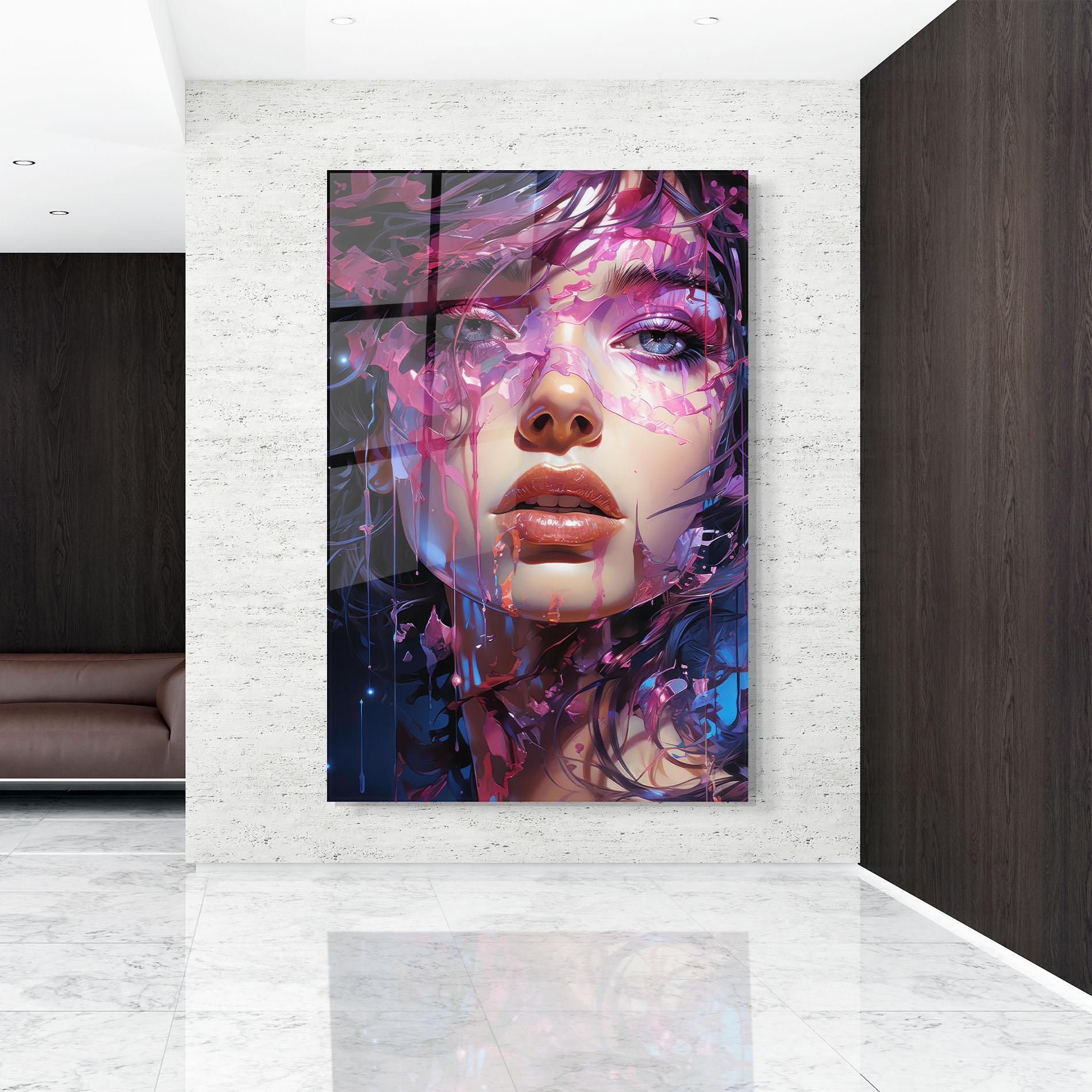 Glasbild Cute Purple Girl mockup 9