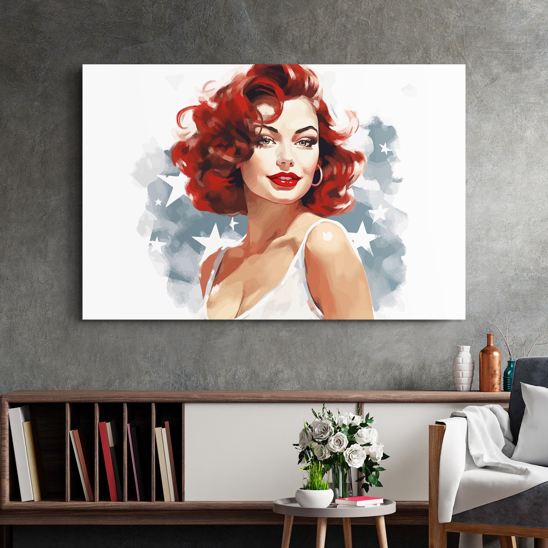 Red Portrait Lady mockup 2