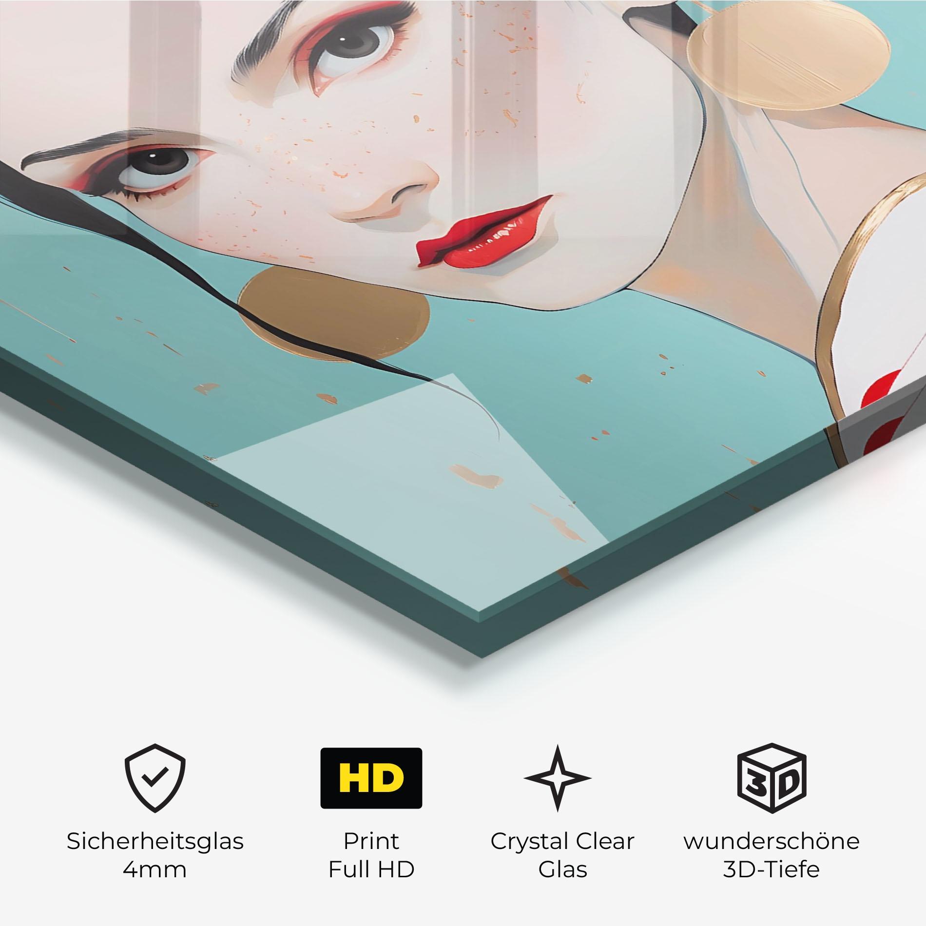 Glasbild Asian Style Portrait mockup 3