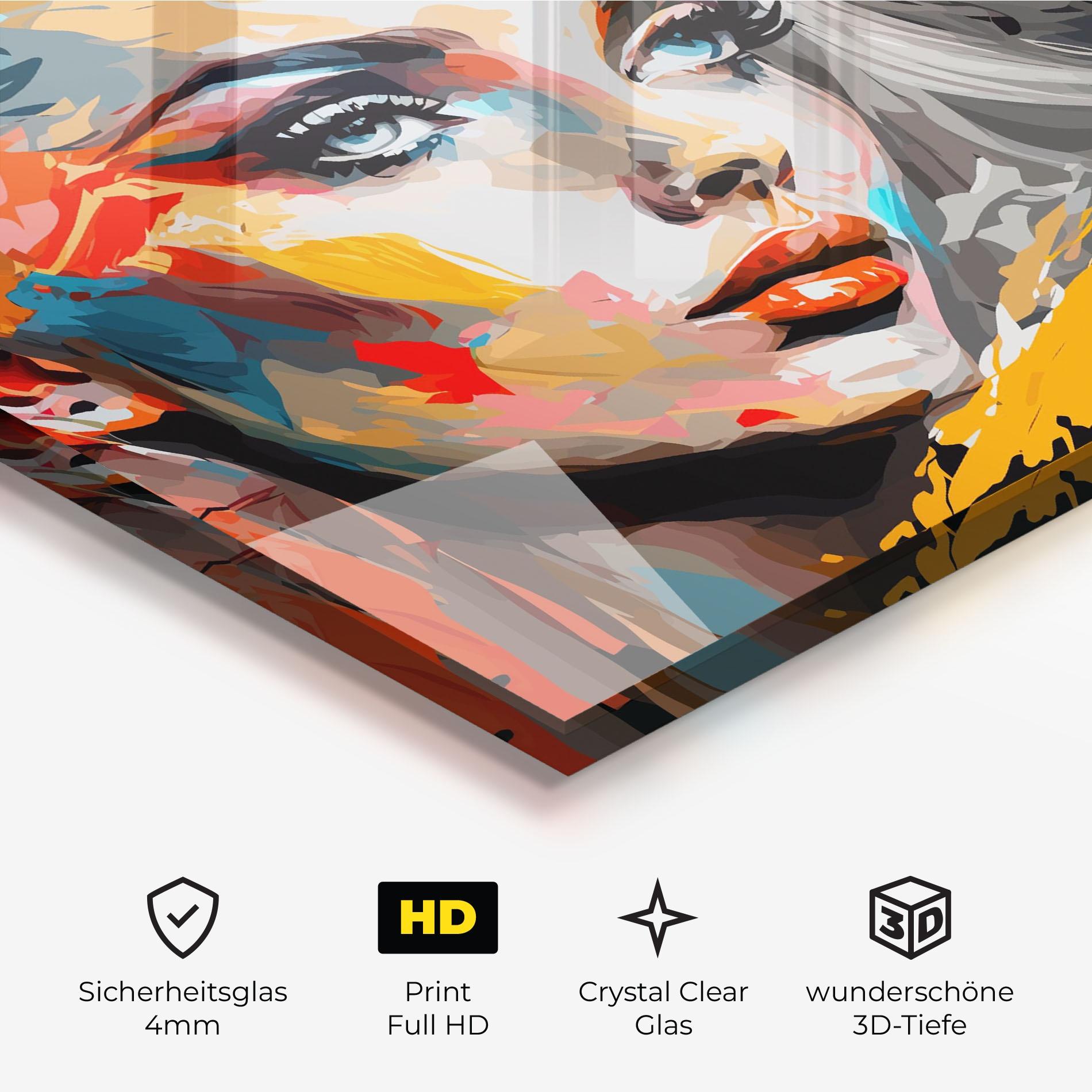 Glasbild Blue Eye Face mockup 3