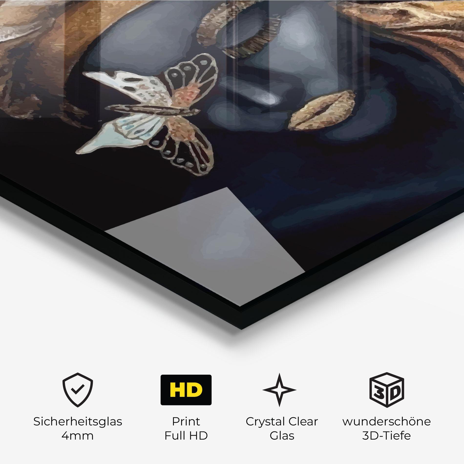 Glasbild Butterfly Lady mockup 3