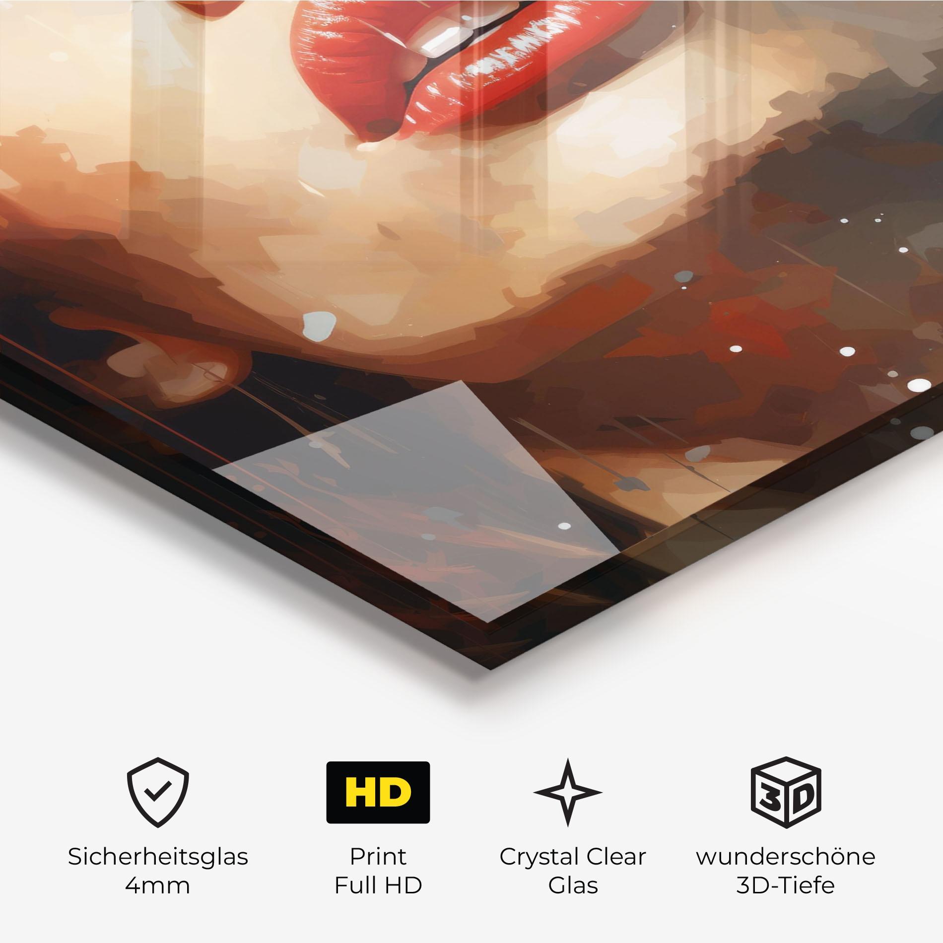 Glasbild Close Up Look Portrait mockup 3