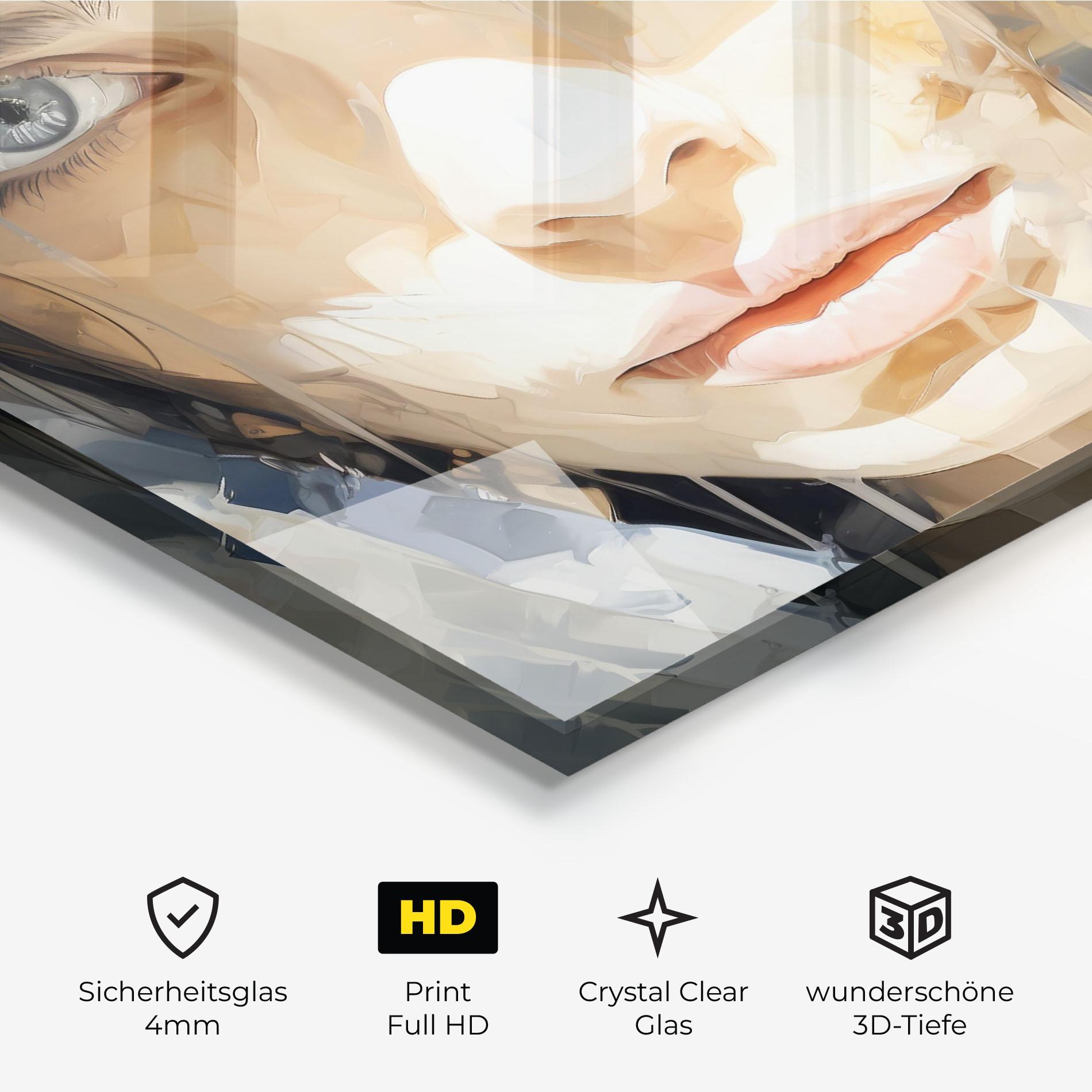 Glasbild Close Up Portrait mockup 3