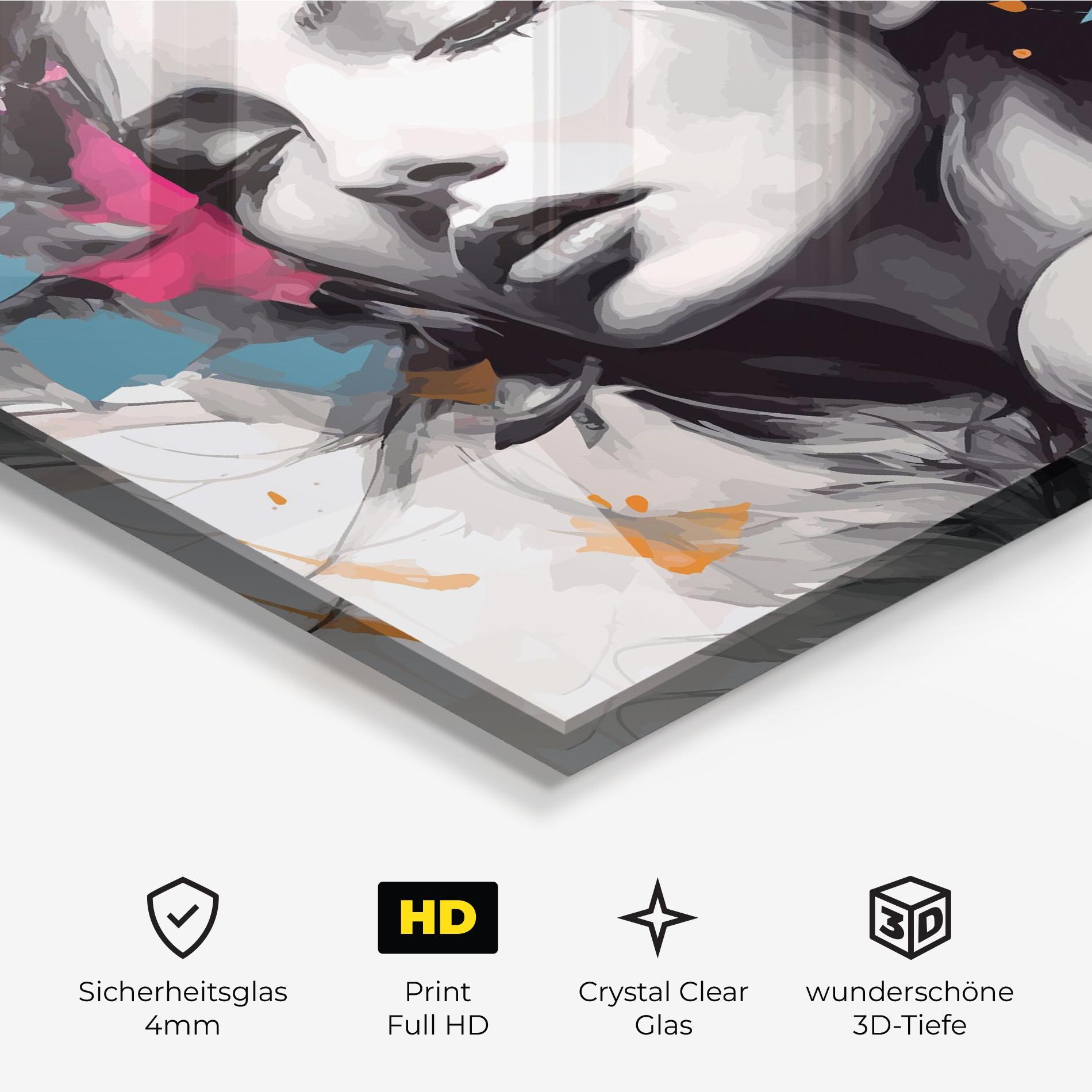 Glasbild Colorful Flower Portrait mockup 3