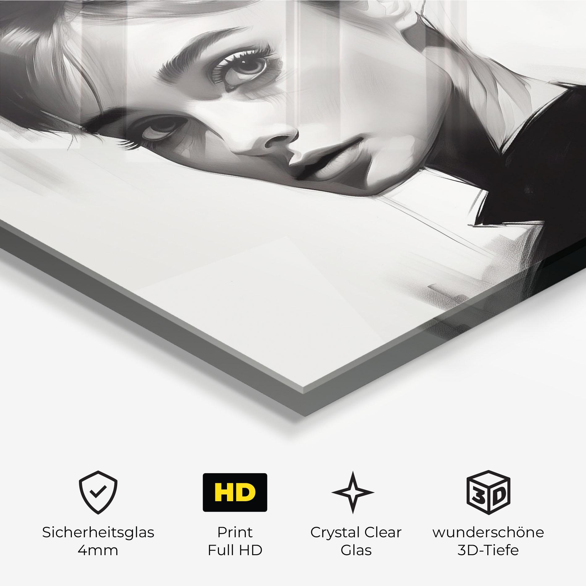 Glasbild Hepburn Portrait mockup 3