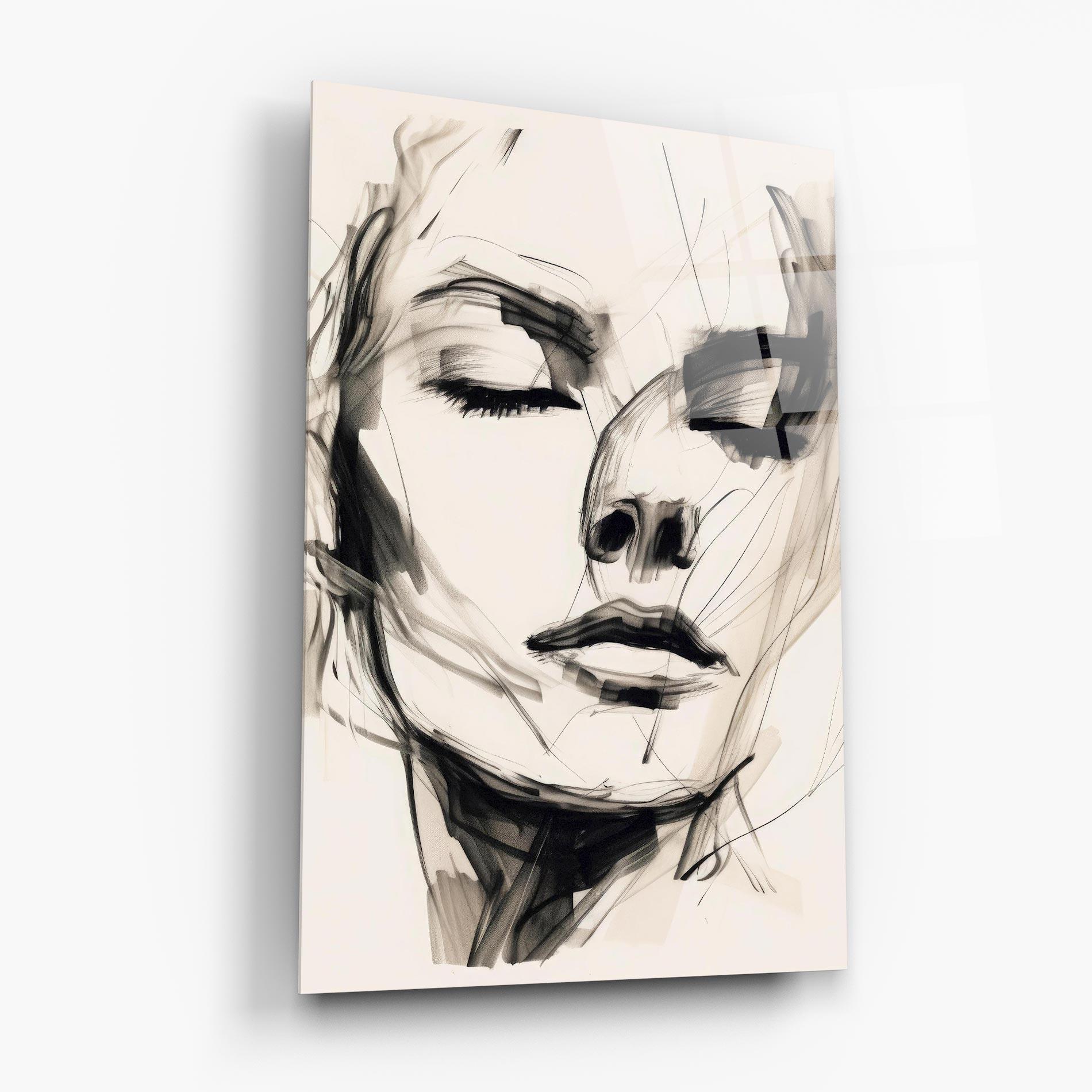 Glasbild Continuous Line Woman mockup 6