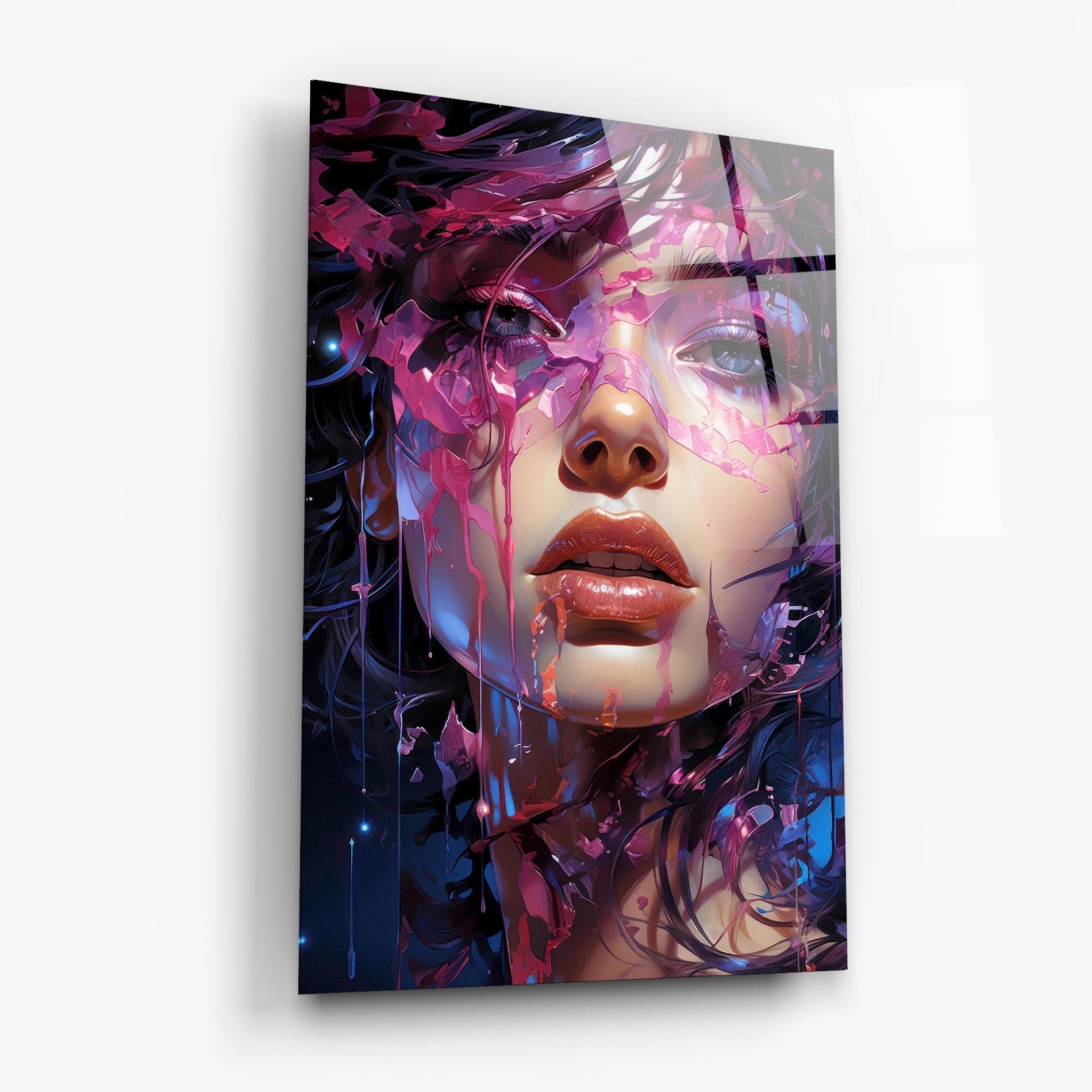 Glasbild Cute Purple Girl mockup 6