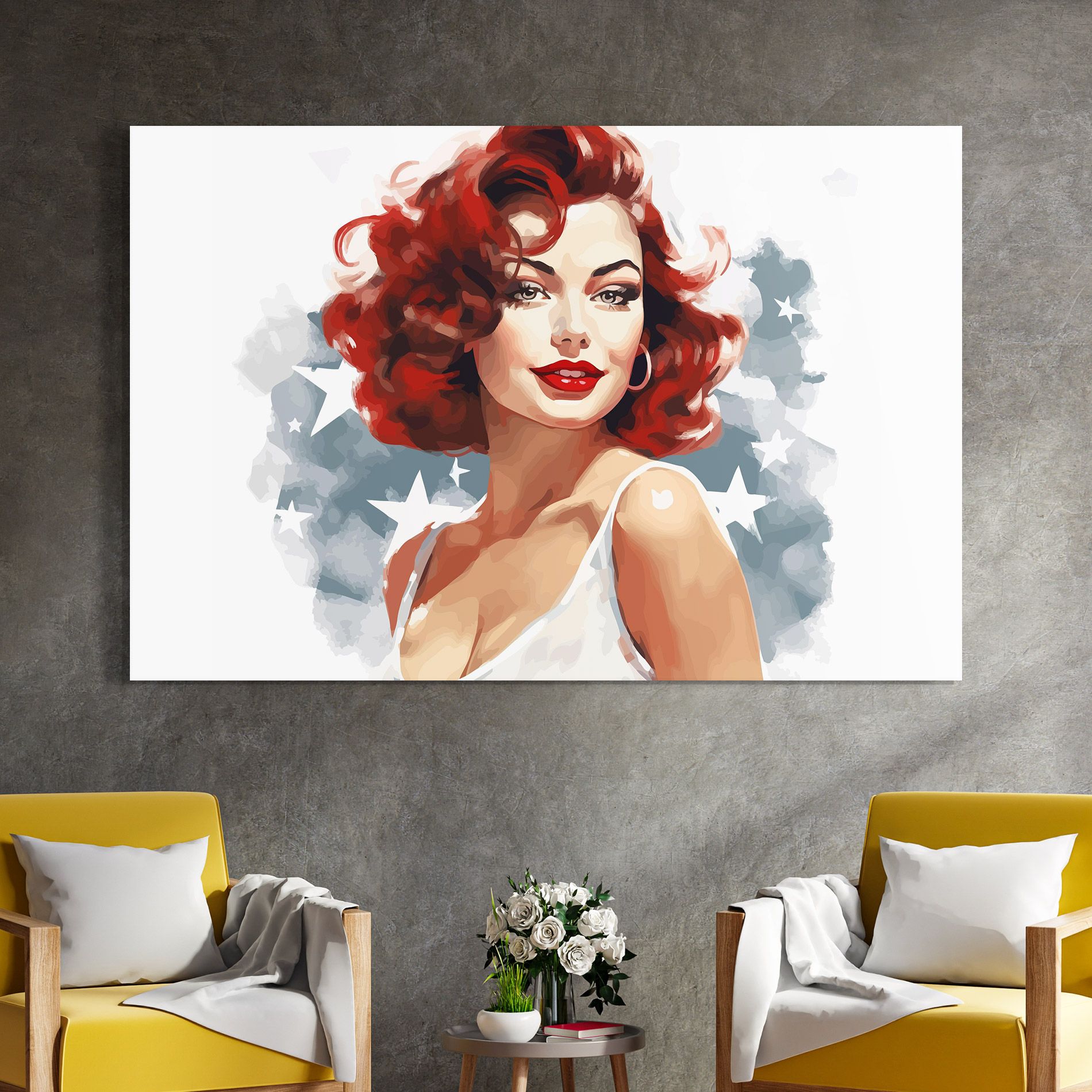 Red Portrait Lady mockup 4