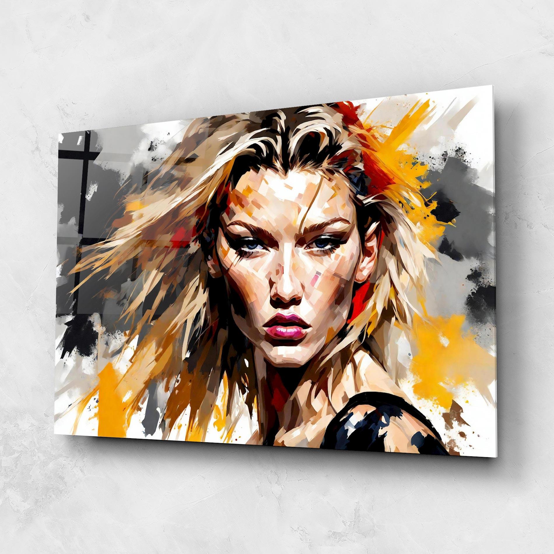 Glasbild Multicolored Splash Woman mockup 1