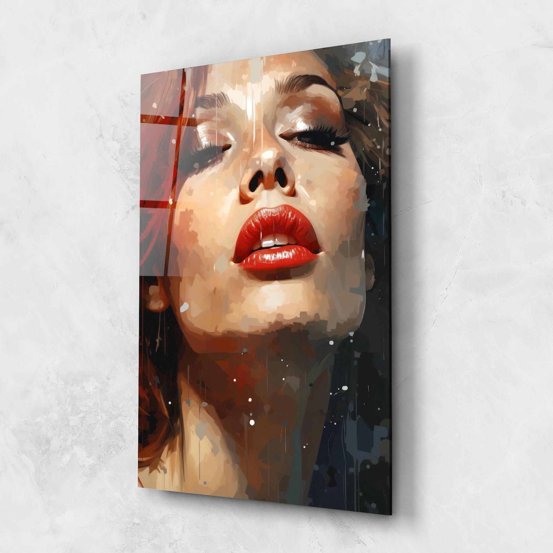 Glasbild Close Up Look Portrait mockup 1