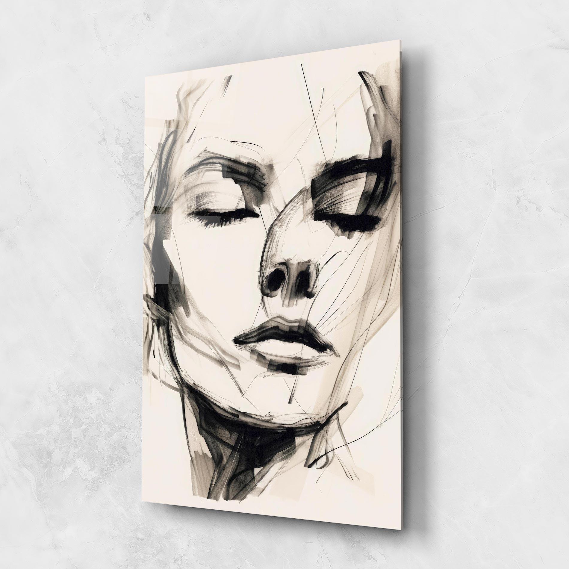 Glasbild Continuous Line Woman mockup 1