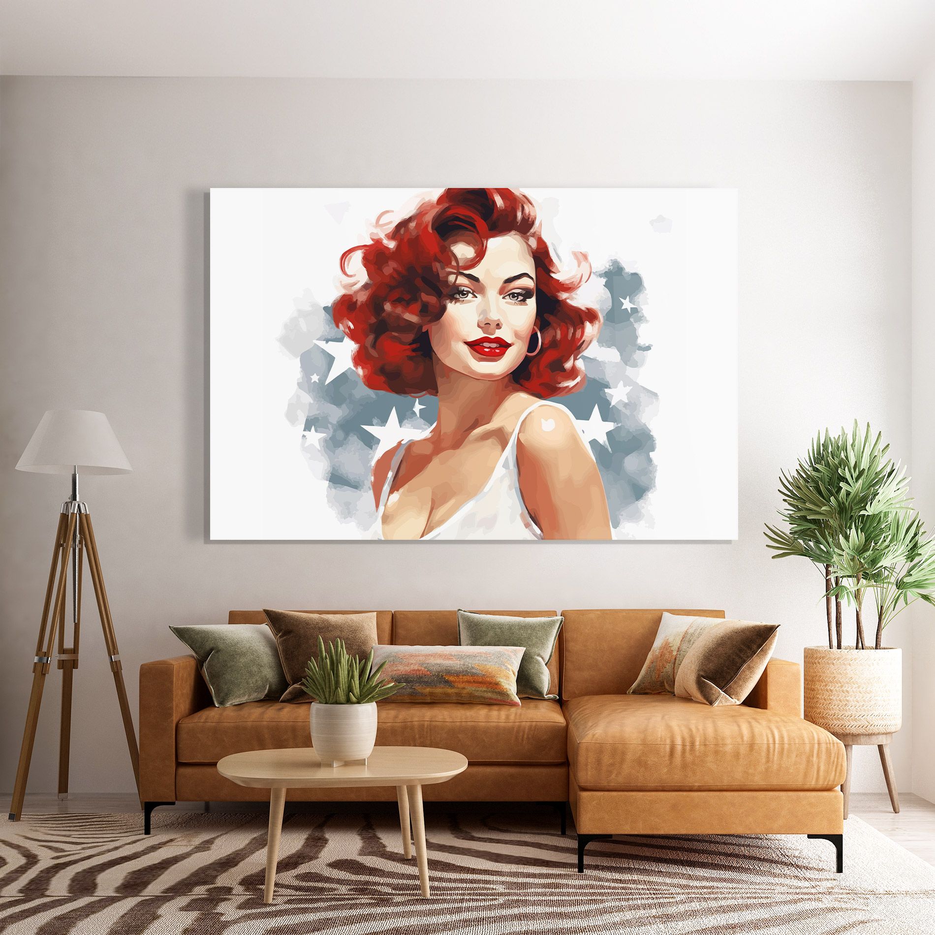 Red Portrait Lady mockup 7