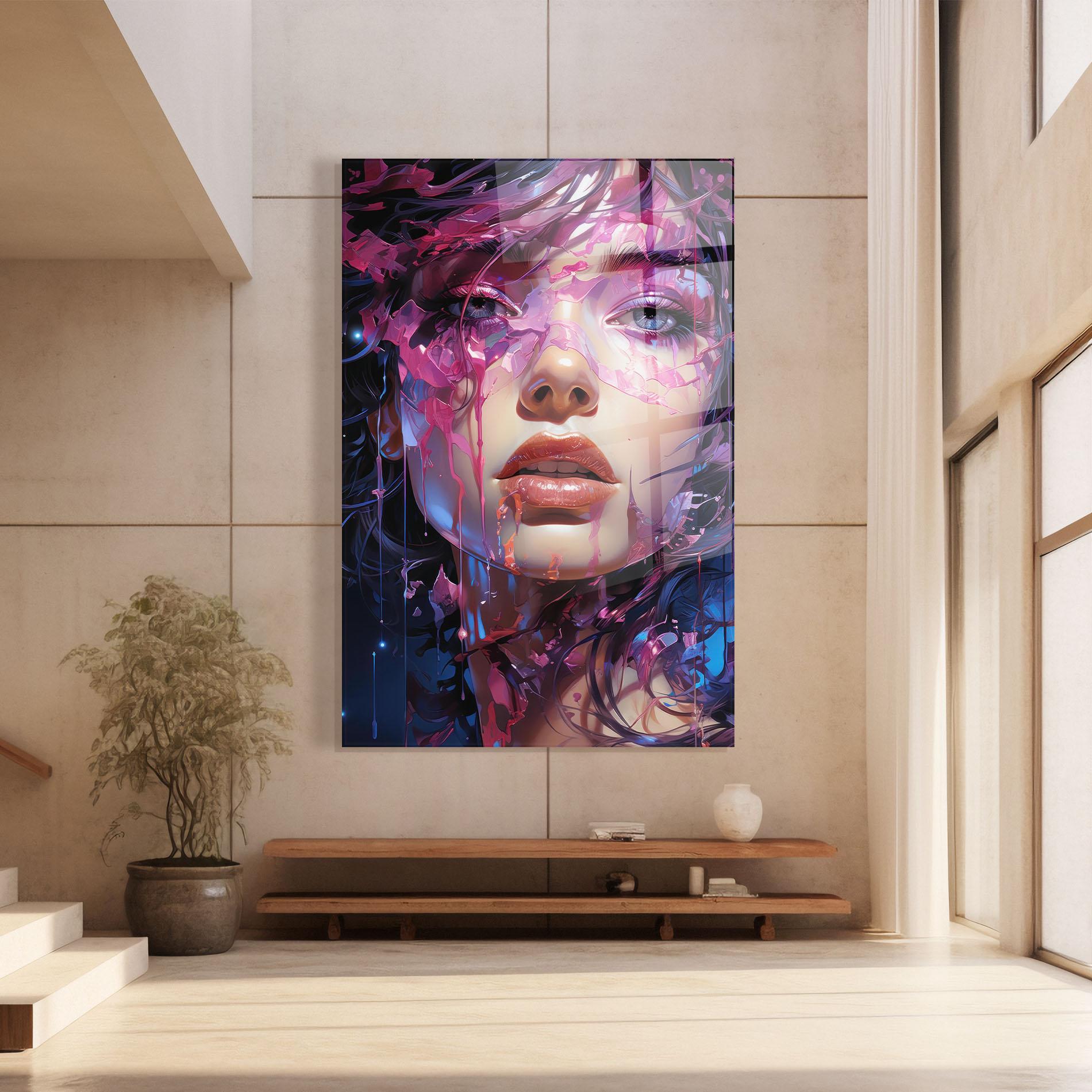 Glasbild Cute Purple Girl mockup 8