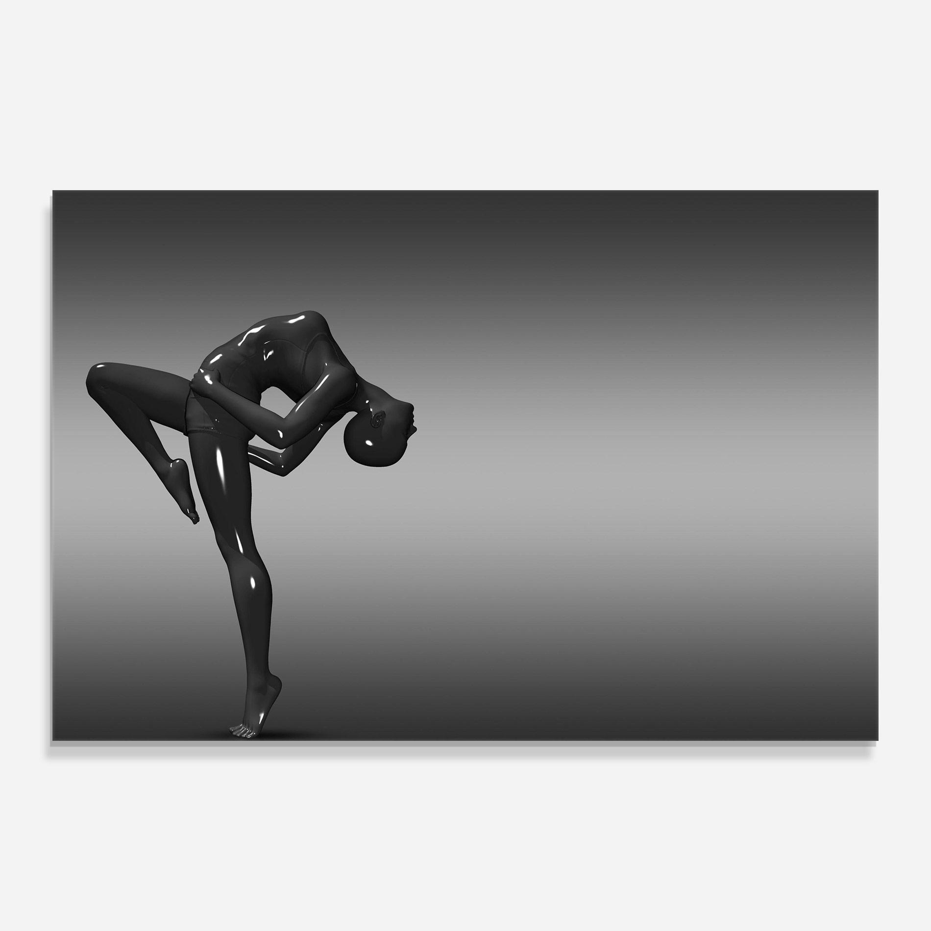 Glasbild Black Glossy Female Dancer mockup 0