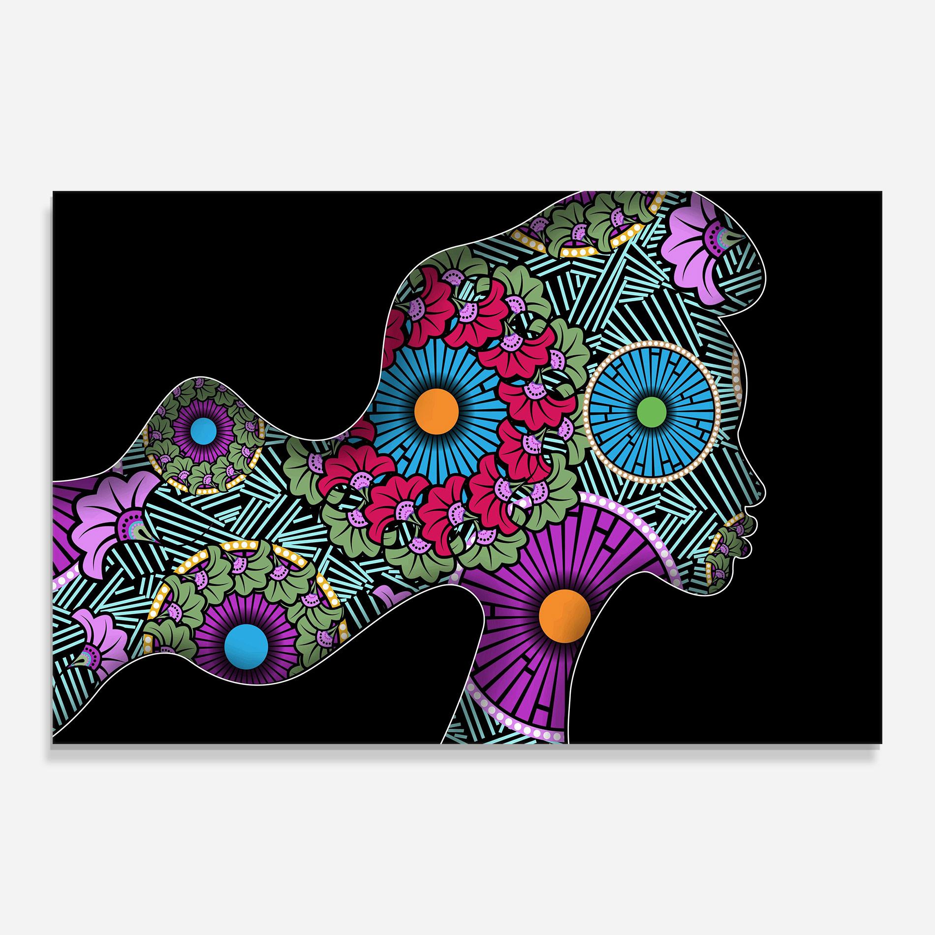 Glasbild Colorful Shilouette mockup 0