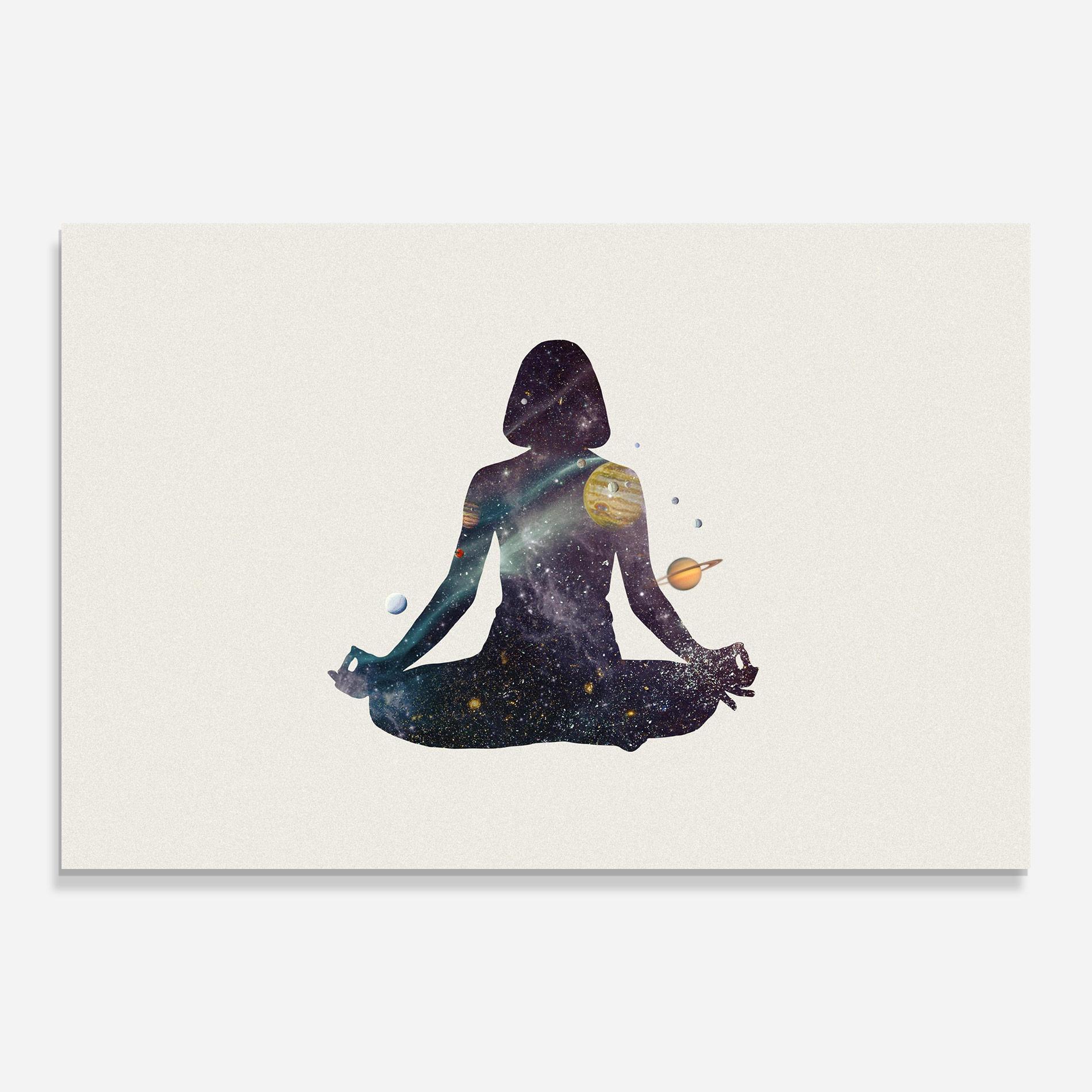 Glasbild Galaxy Woman Shilouette mockup 0
