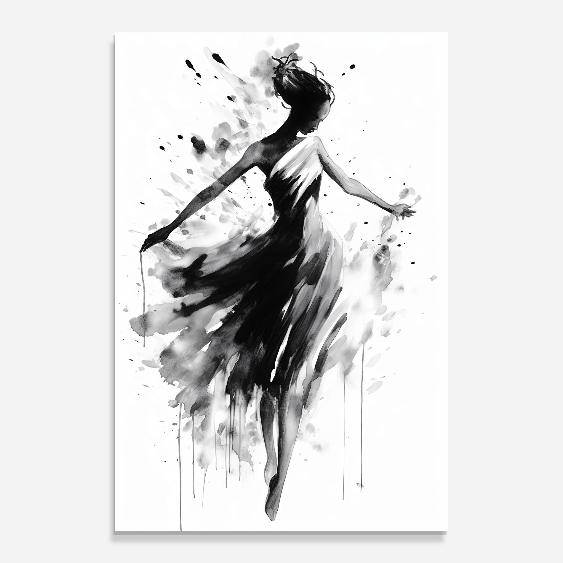 Glasbild Beautiful Dancing Woman mockup 0
