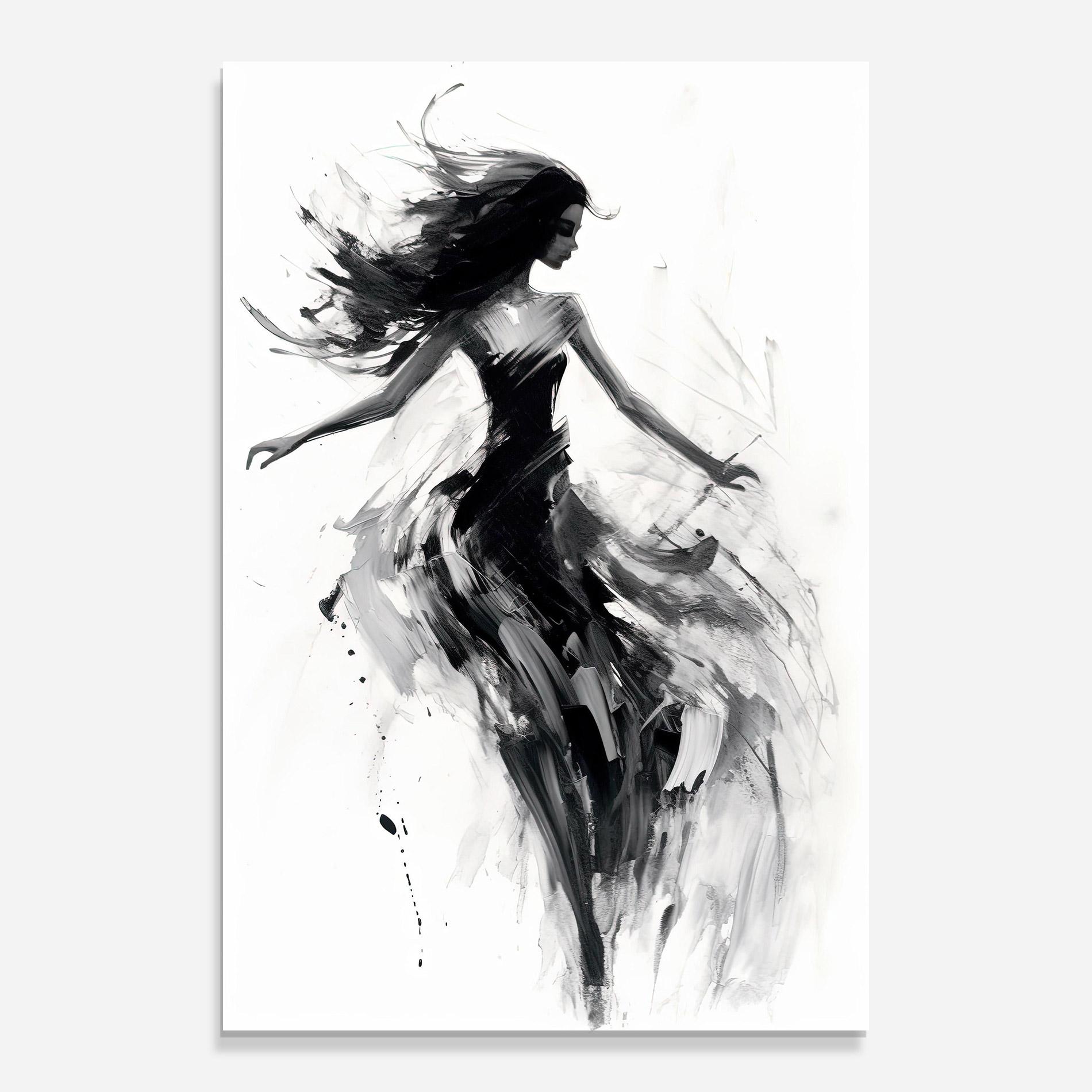 Glasbild Black Ink Woman mockup 0