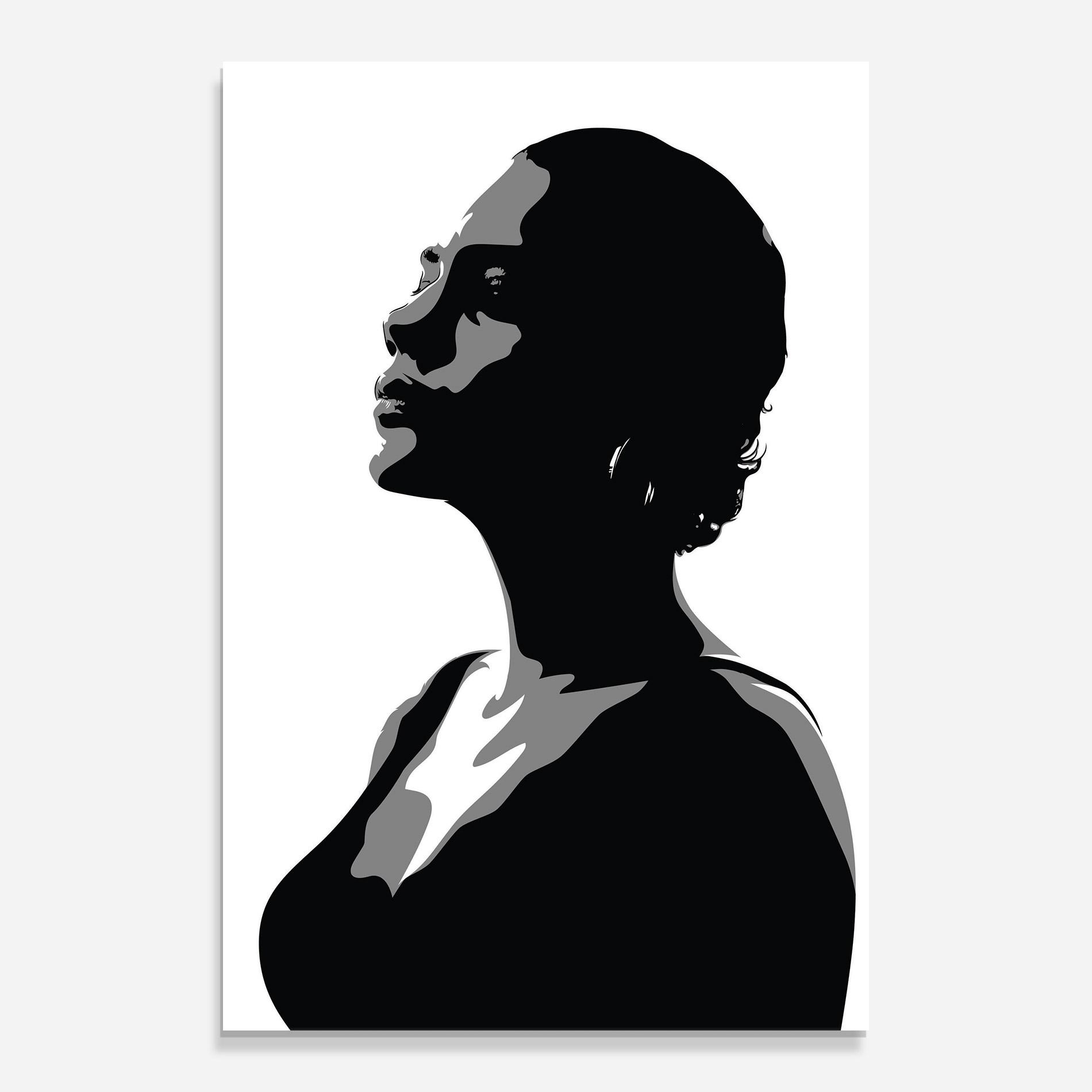 Glasbild Black Woman Shilouette mockup 0