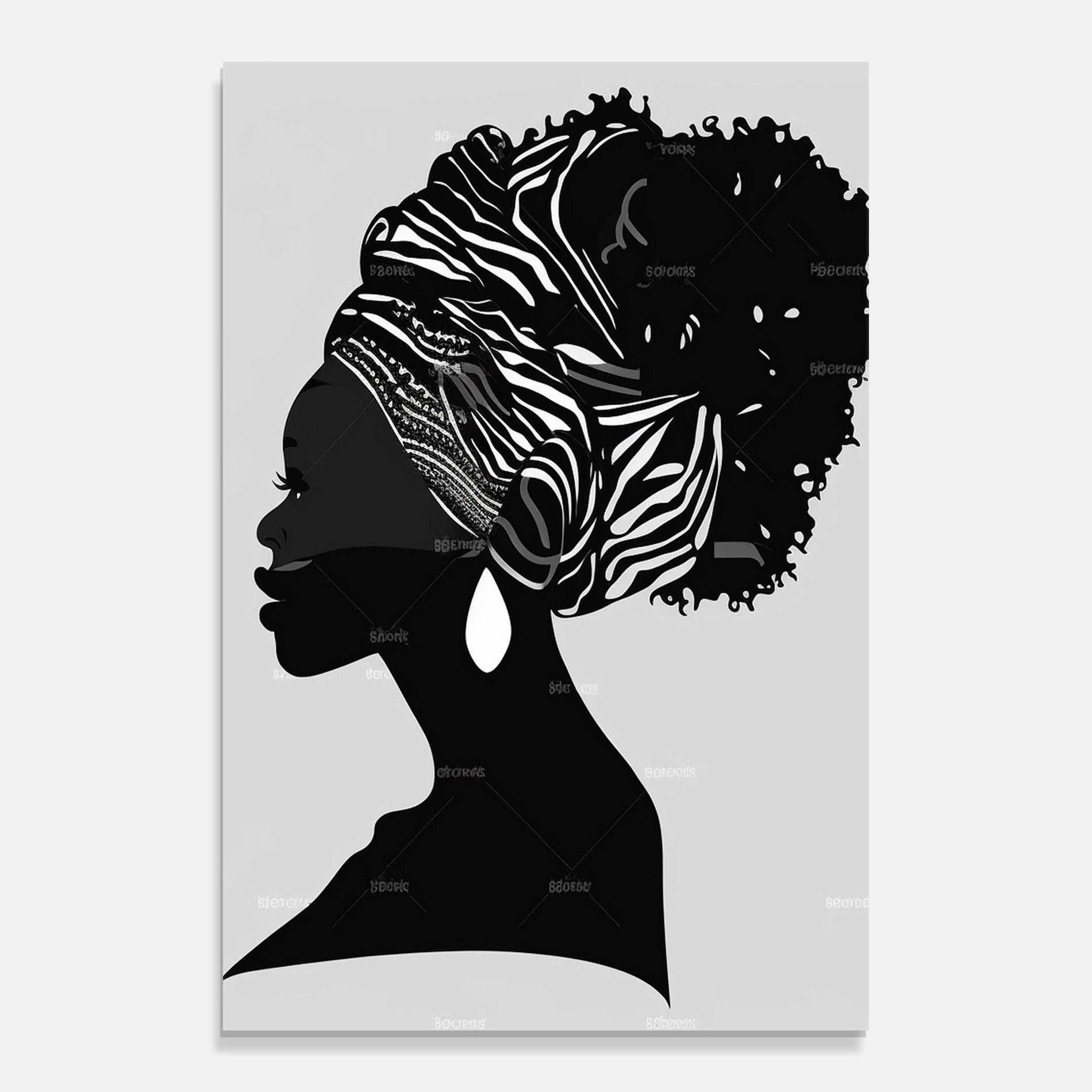 Glasbild Black Woman Silhouette mockup 0
