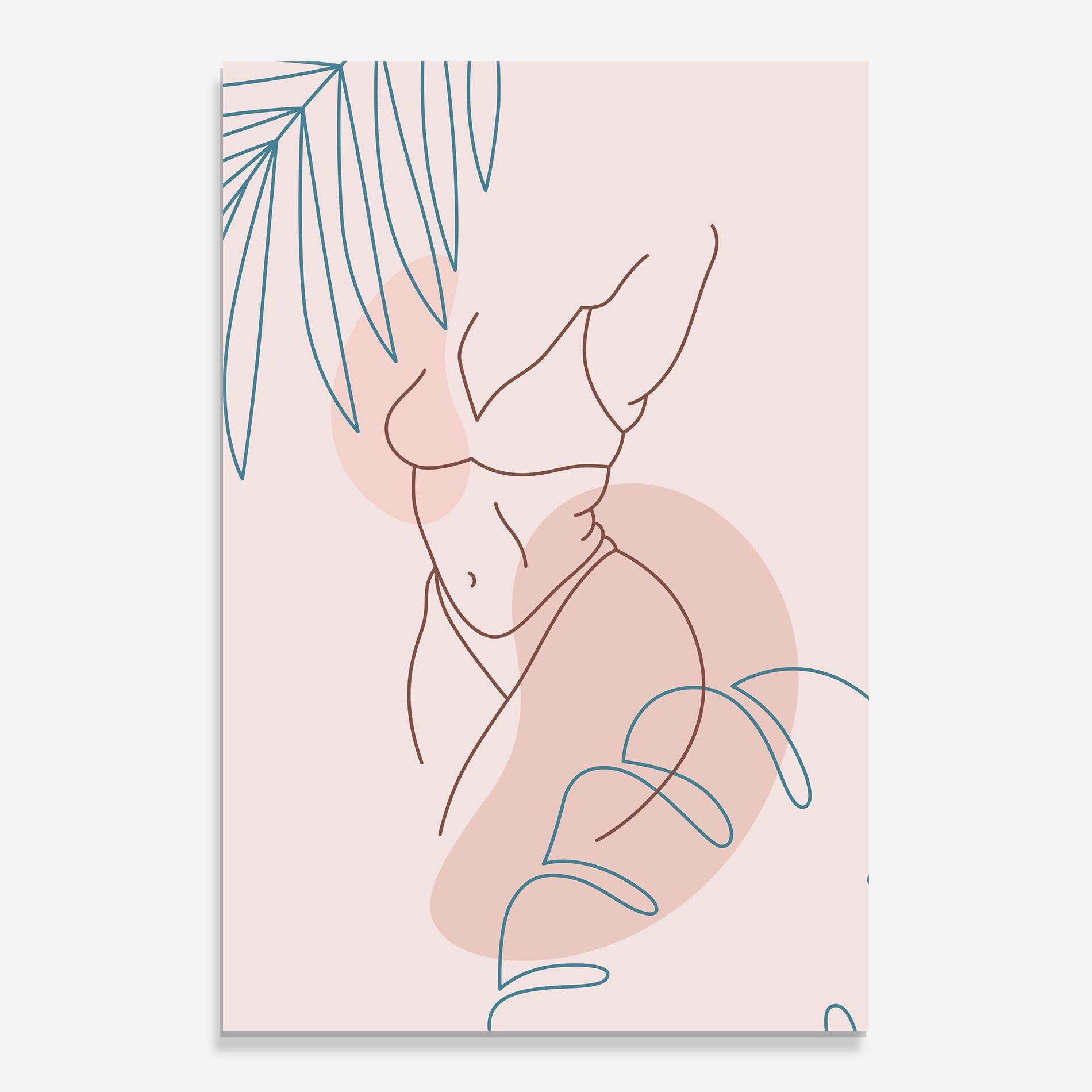 Glasbild Body Line Leaf mockup 0