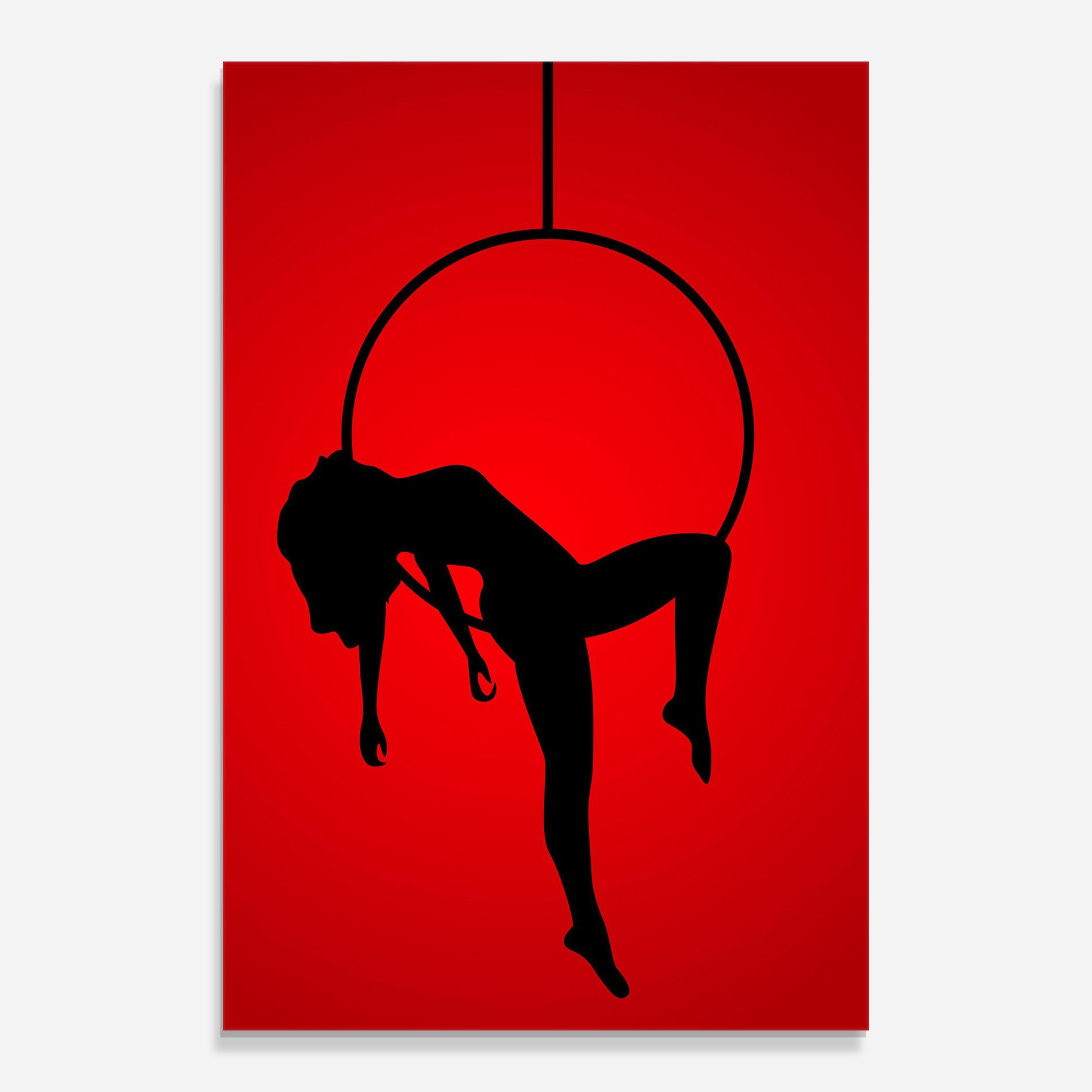 Glasbild Dancer Shilouette mockup 0