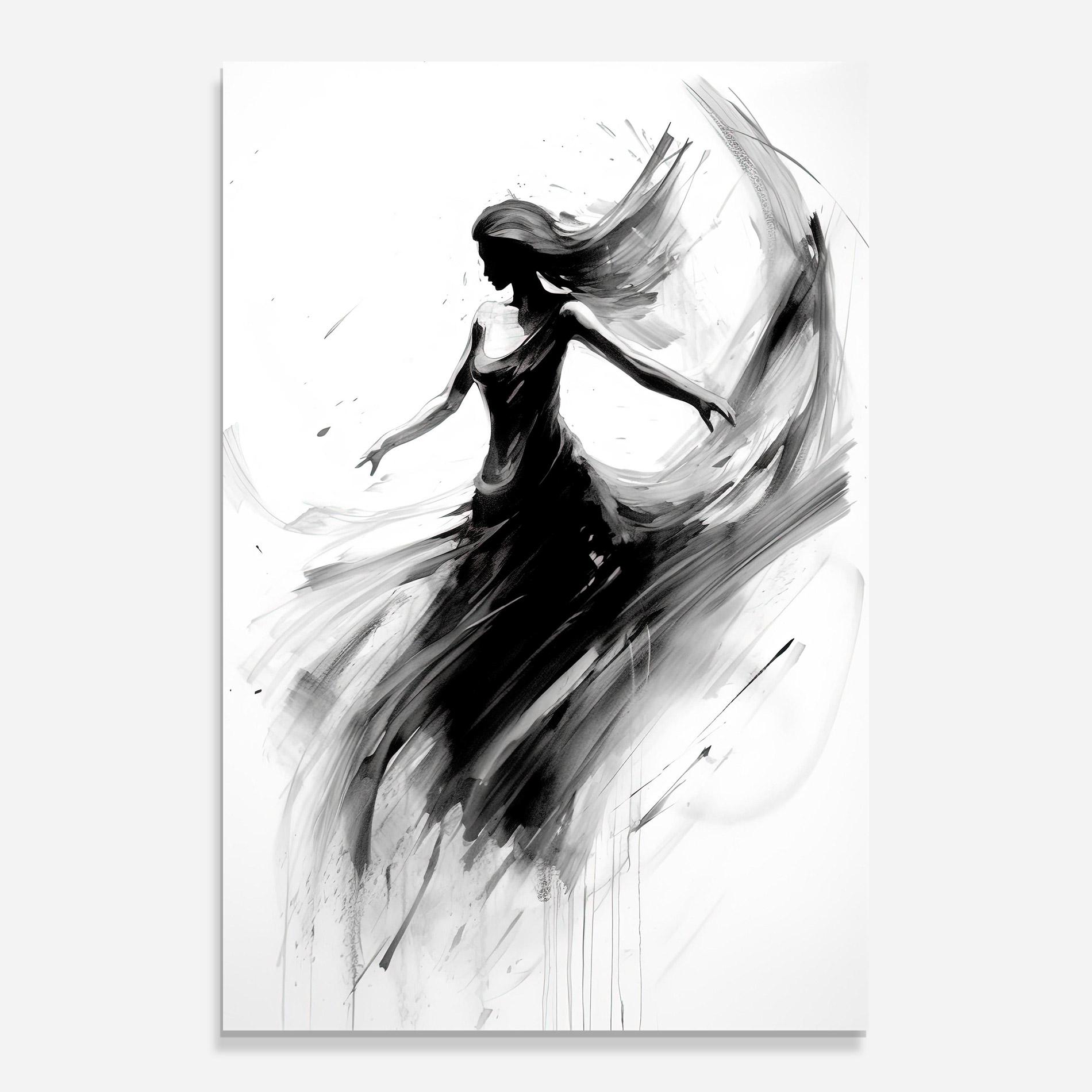 Glasbild Dancing Woman Drawn mockup 0