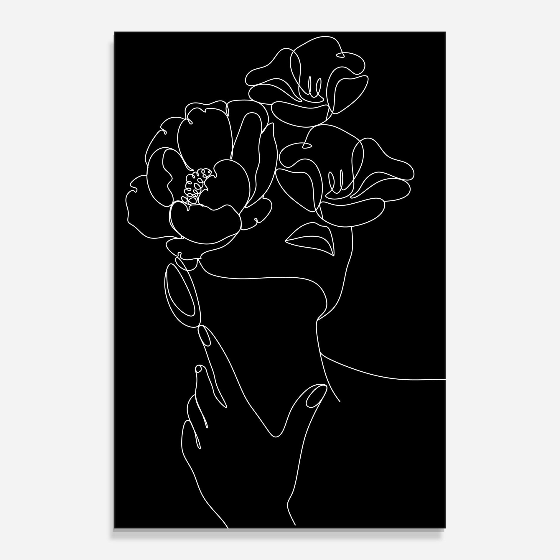 Glasbild Flower Girl Line mockup 0