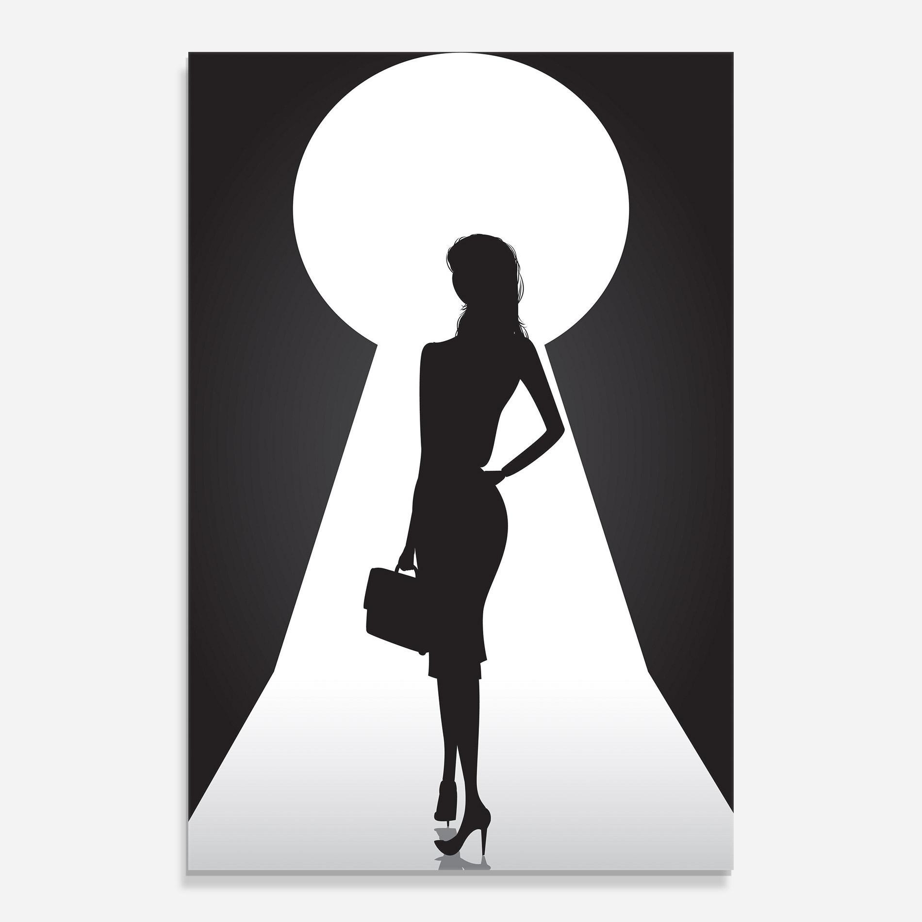 Glasbild Girl Door mockup 0