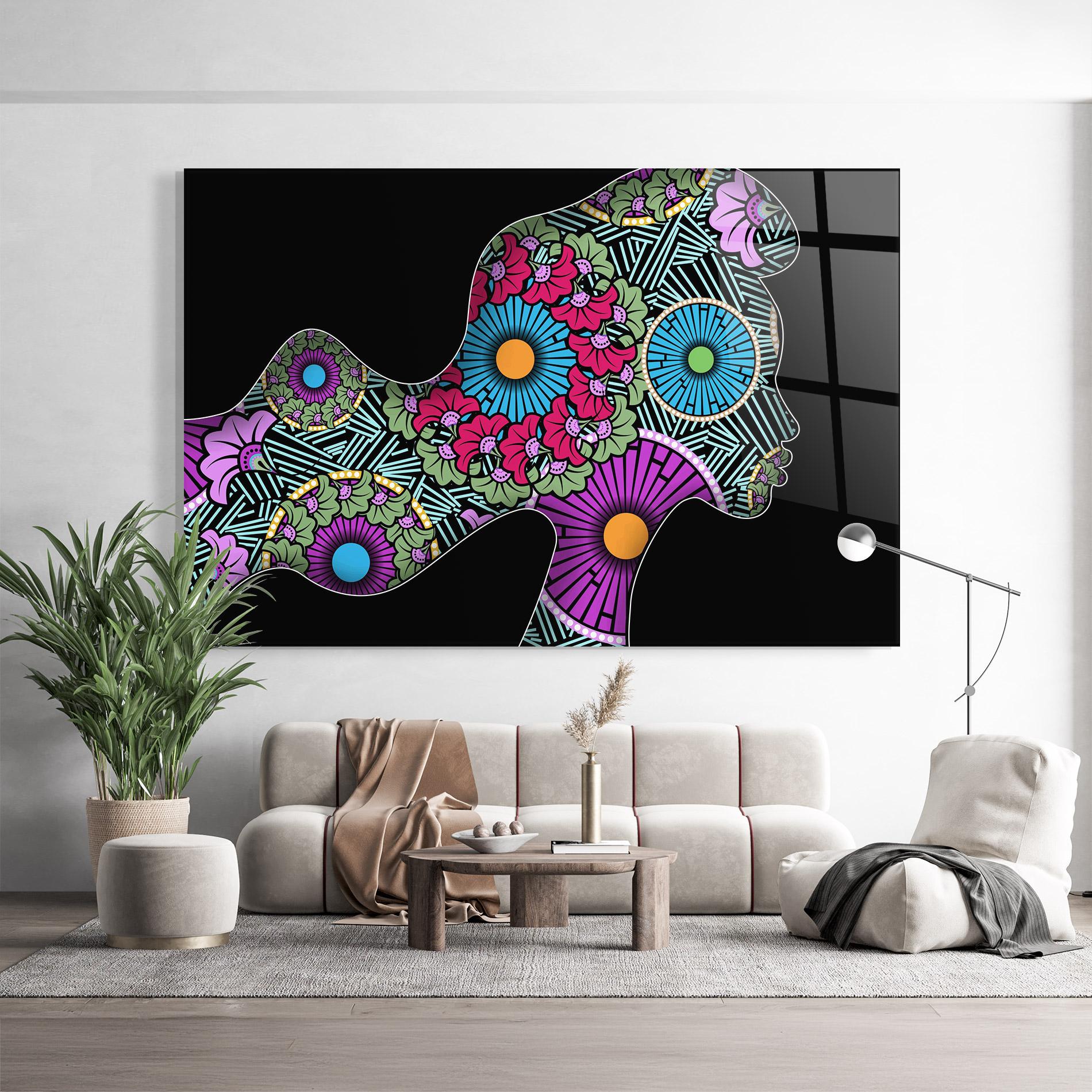 Glasbild Colorful Shilouette mockup 9