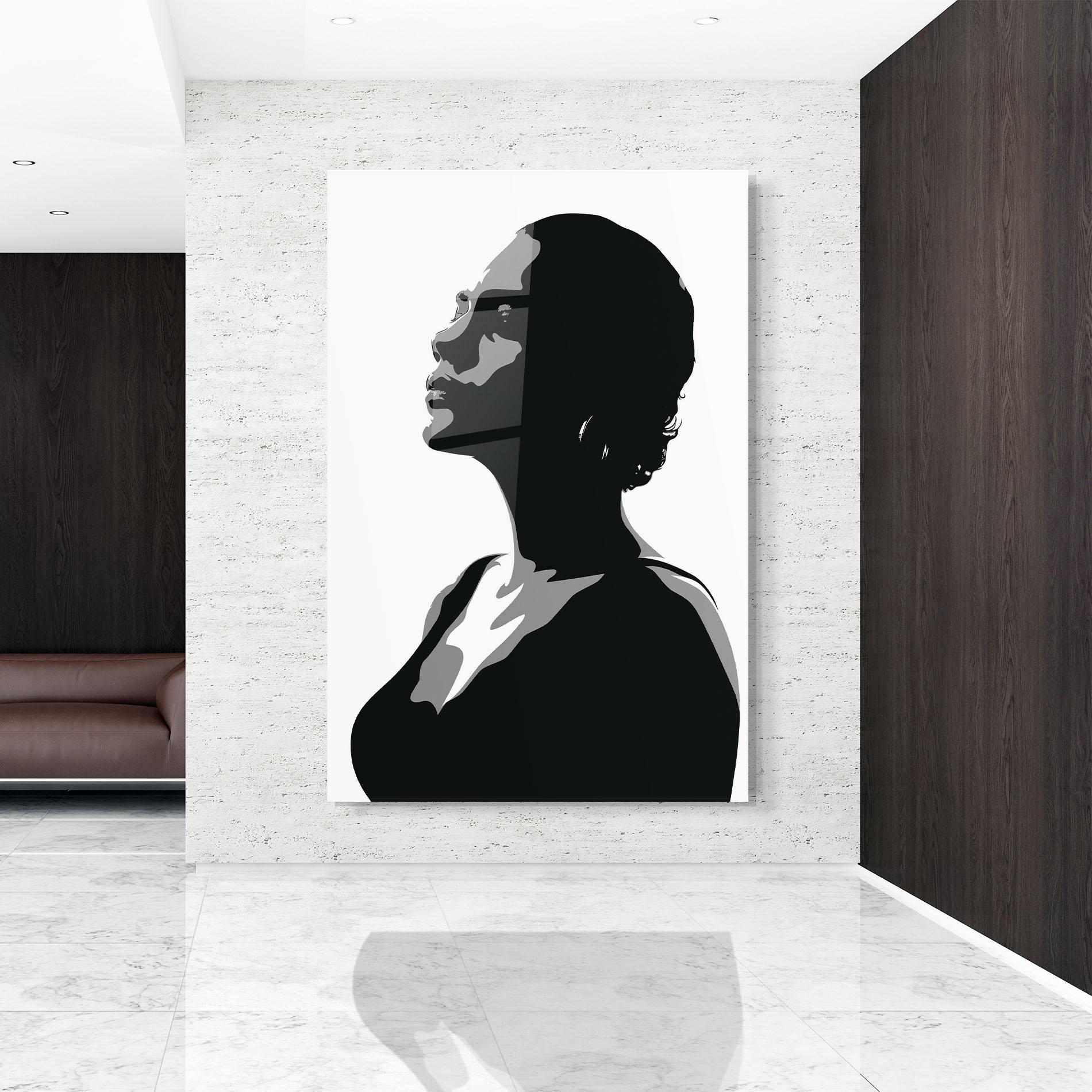 Glasbild Black Woman Shilouette mockup 9