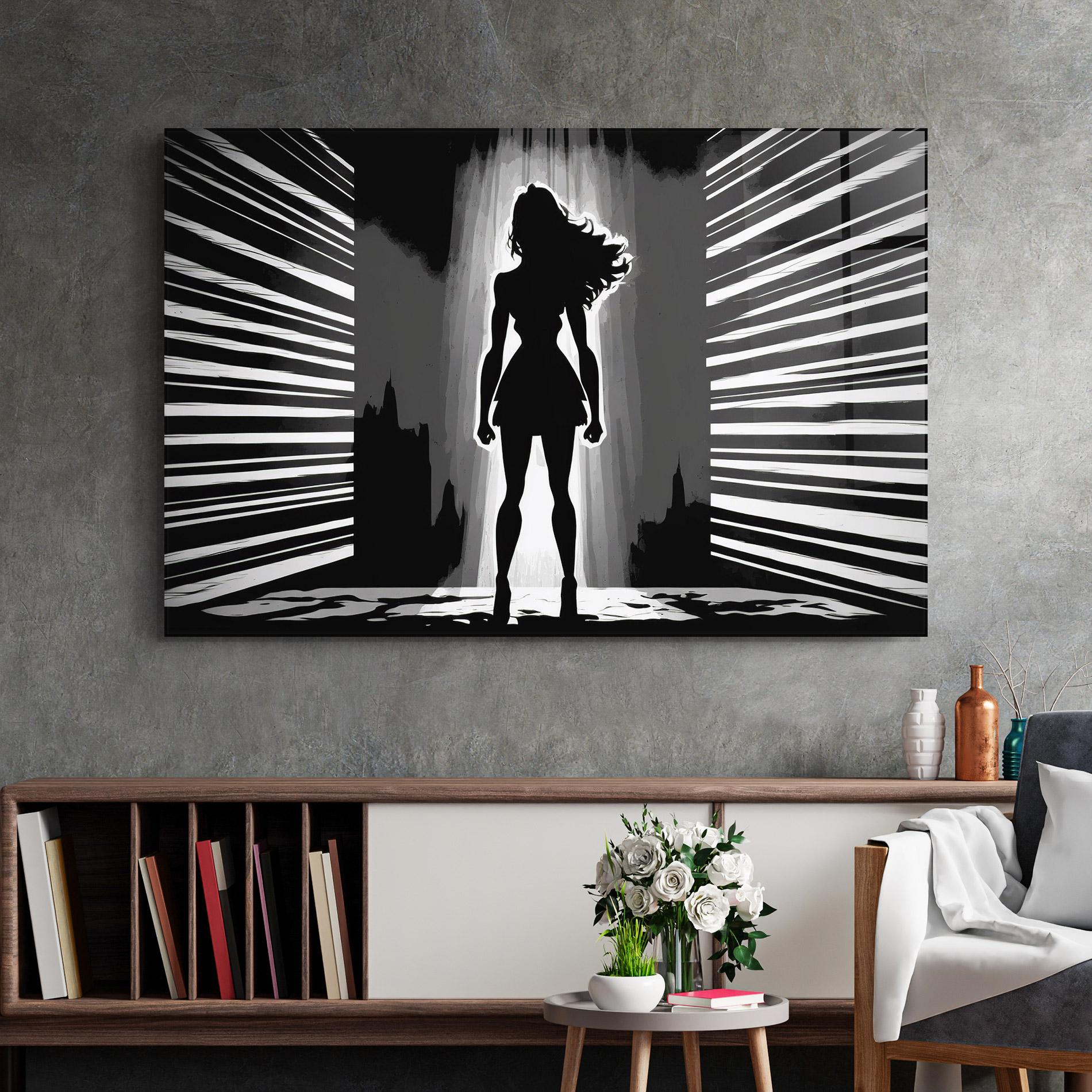 Glasbild Dark Girl Power mockup 2
