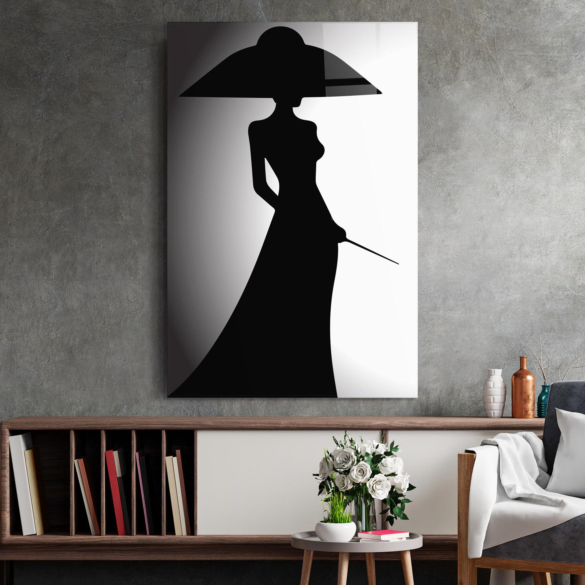 Glasbild Big Hat Lady mockup 2
