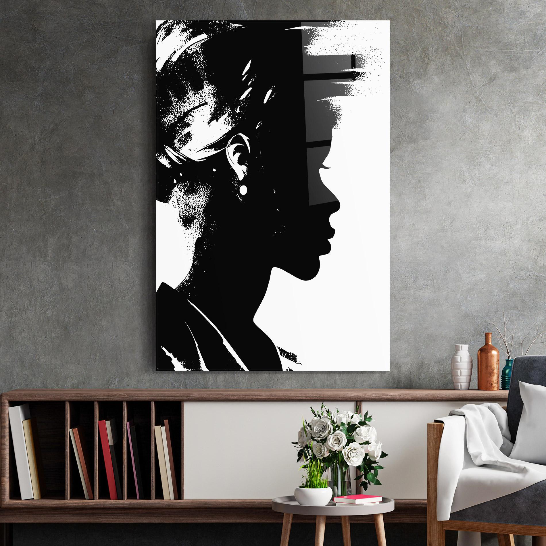 Glasbild Black Silhouette mockup 2