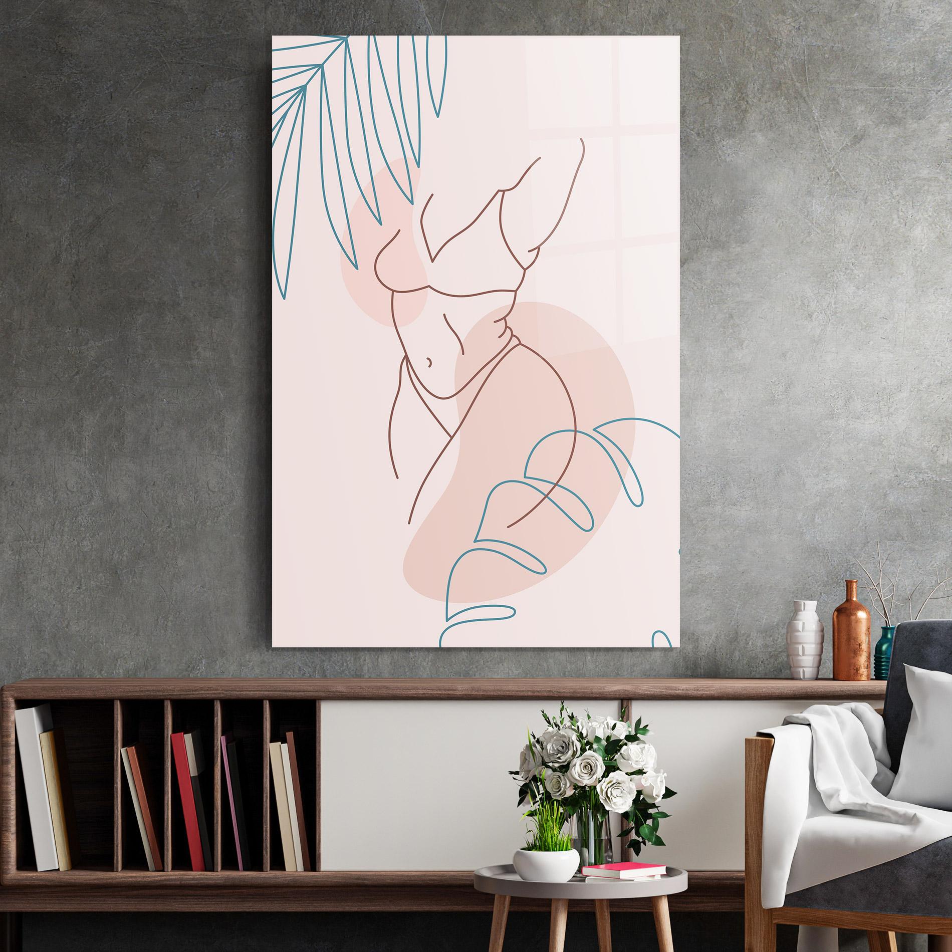 Glasbild Body Line Leaf mockup 2