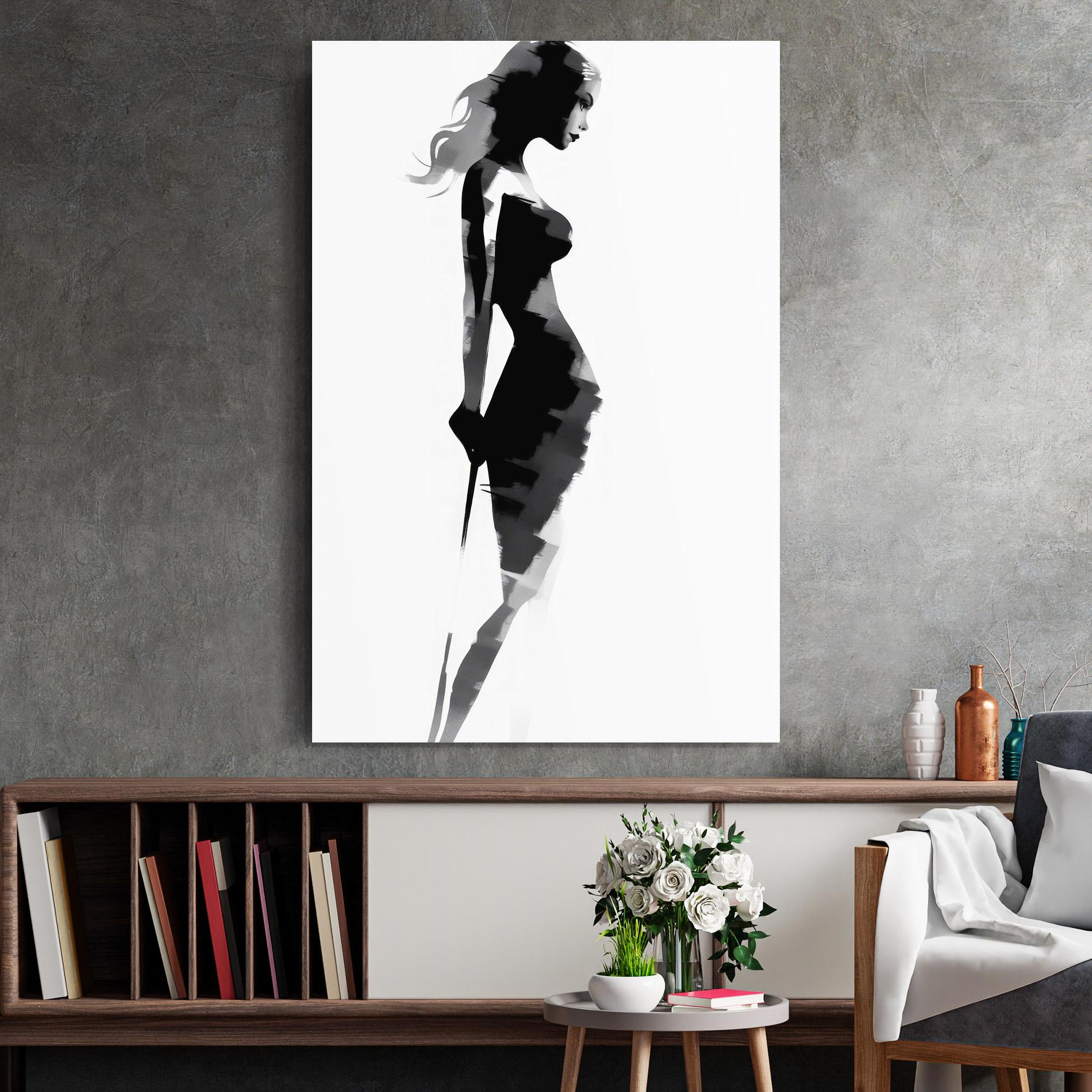 Glasbild Brush Contour Drawing mockup 2