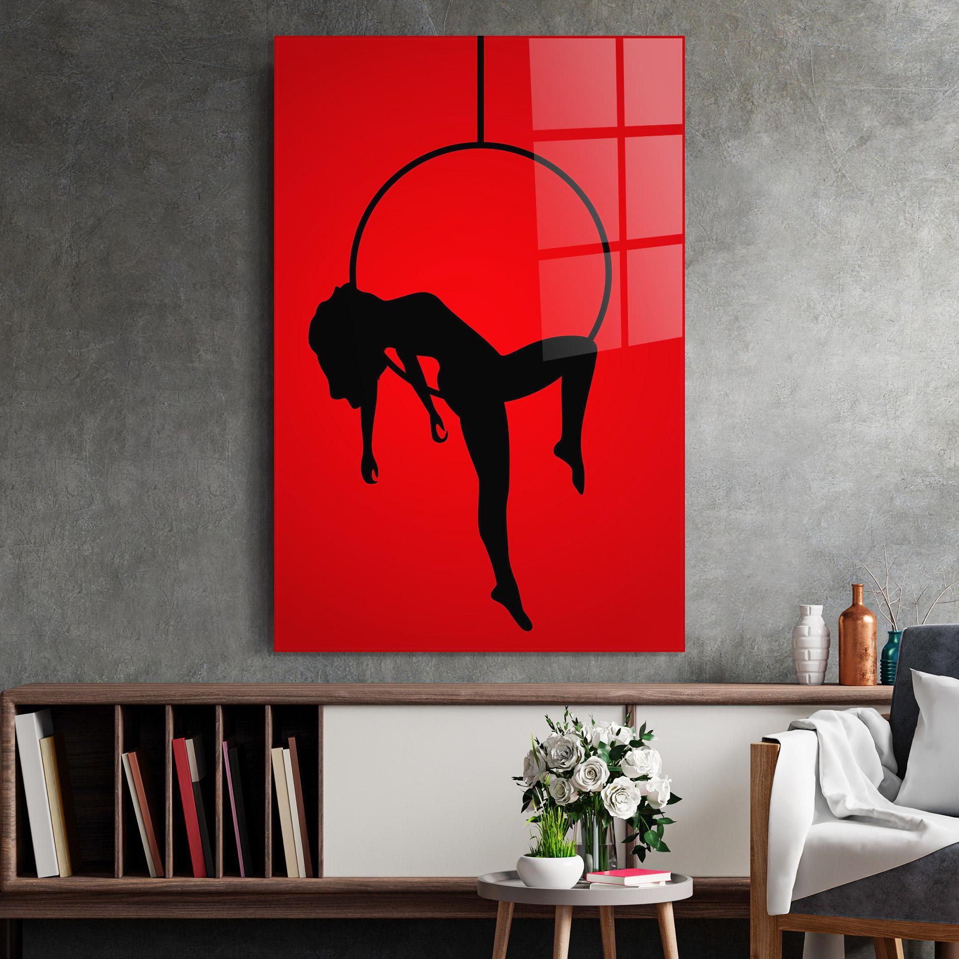 Glasbild Dancer Shilouette mockup 2