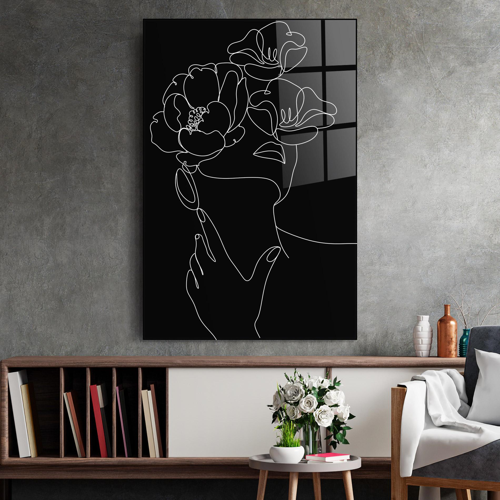 Glasbild Flower Girl Line mockup 2