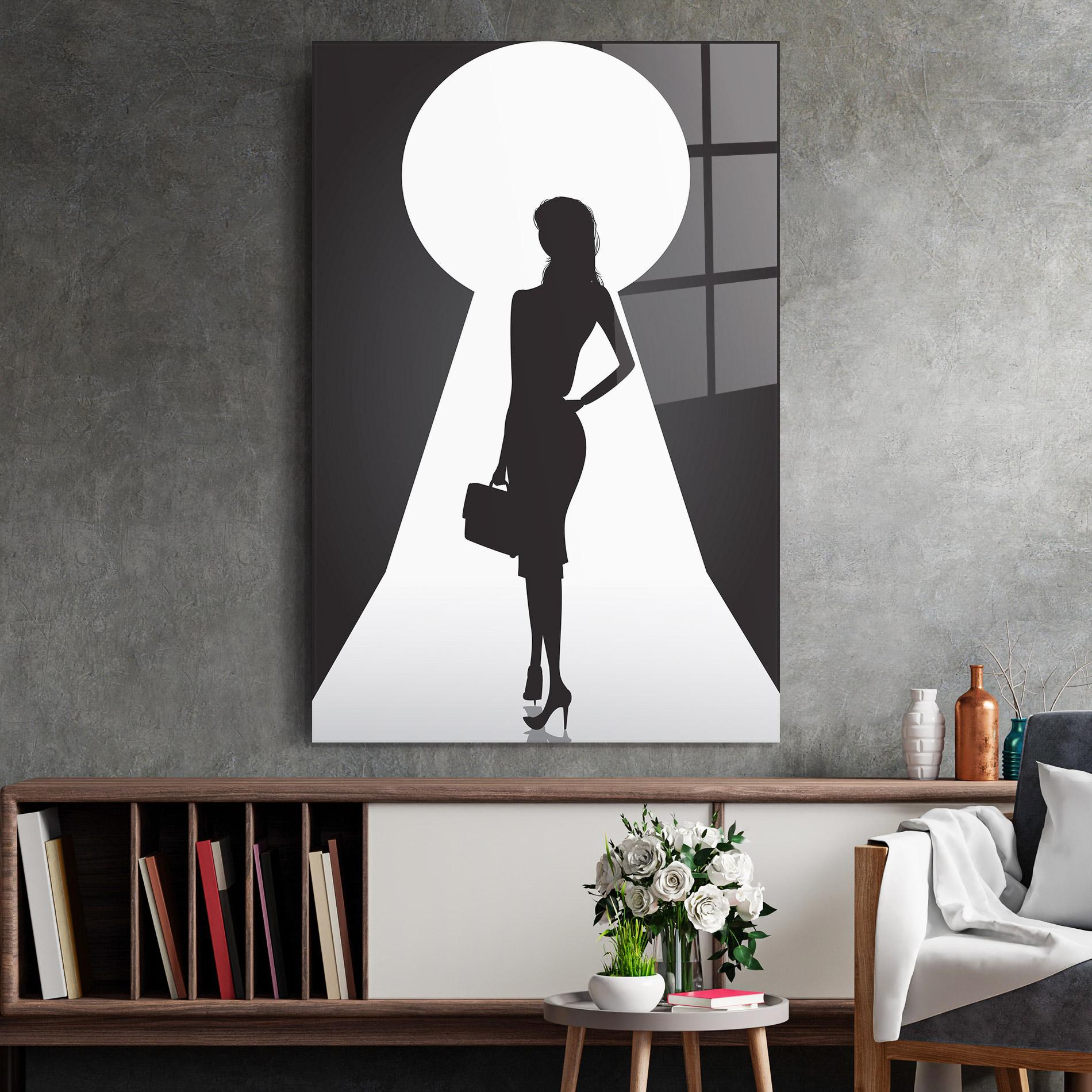 Glasbild Girl Door mockup 2