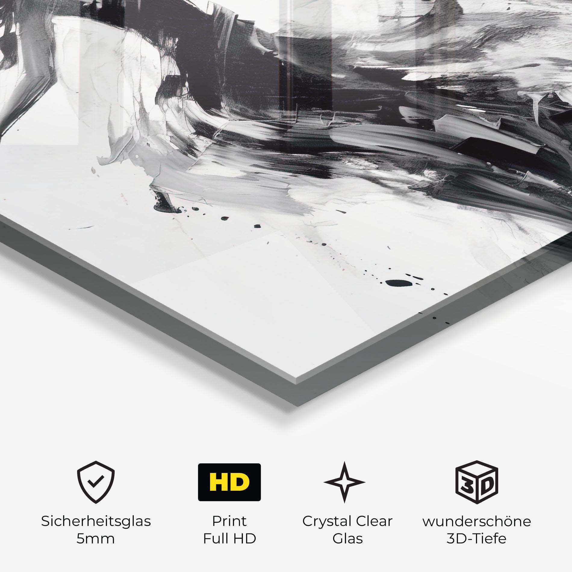 Glasbild Black Ink Woman mockup 3