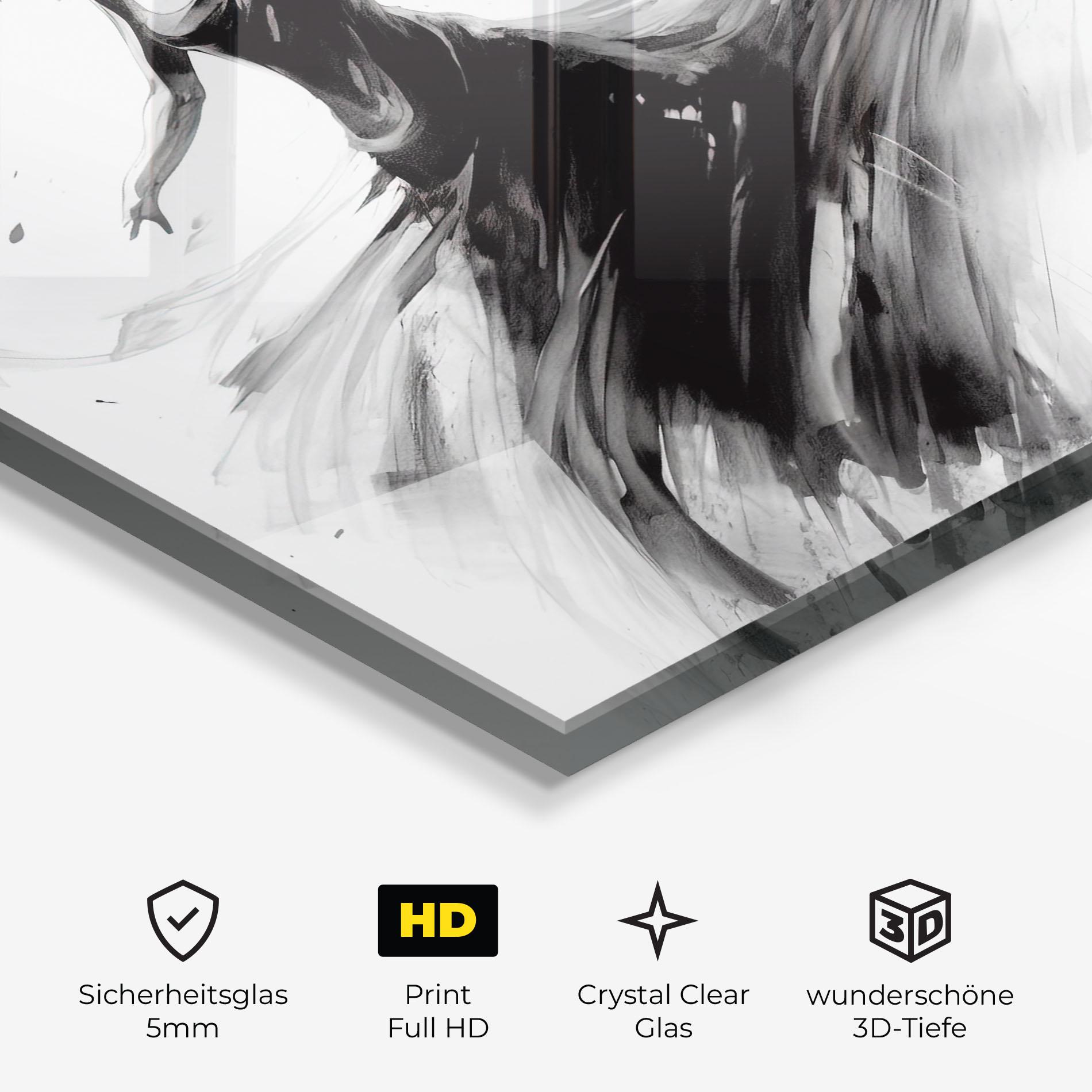 Glasbild Dancing Woman Drawn mockup 3