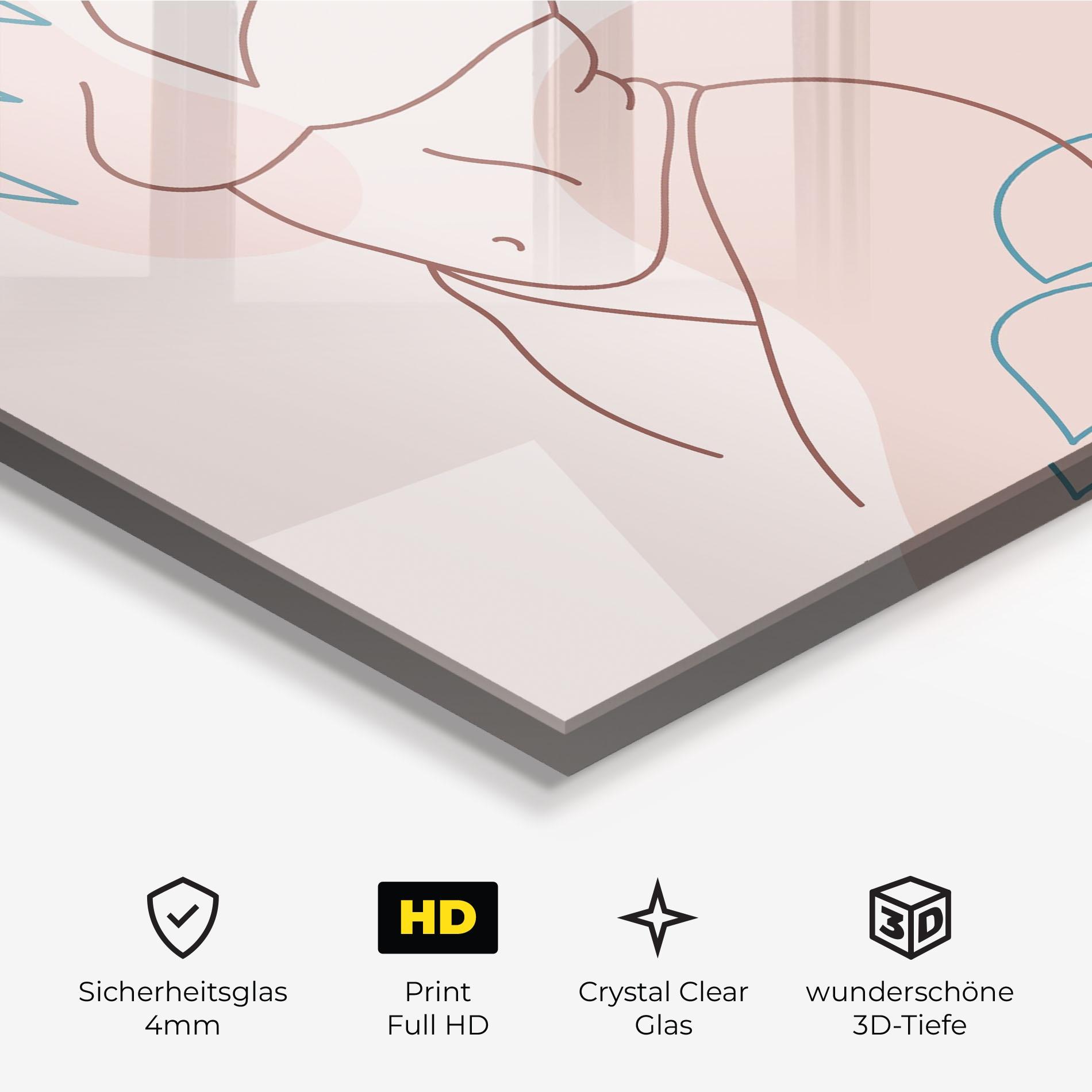 Glasbild Body Line Leaf mockup 3